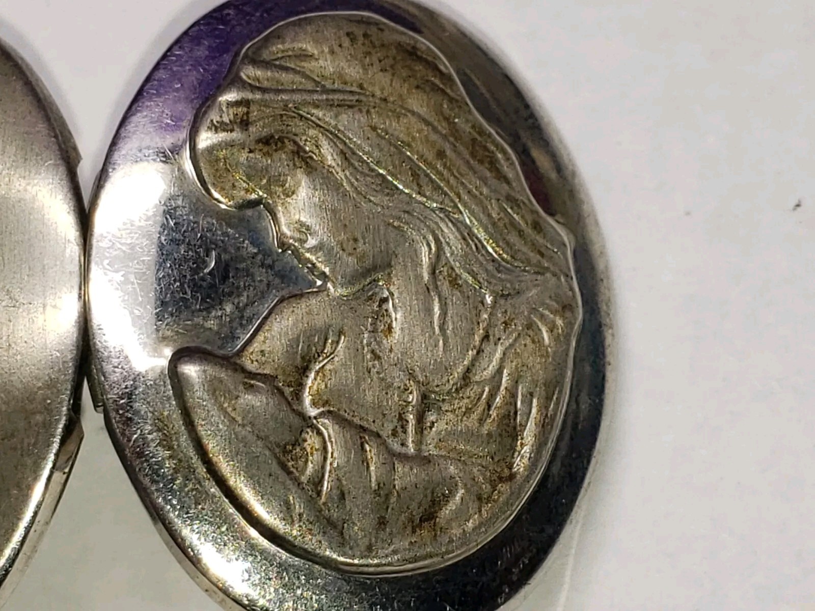 .925 Sterling Silver PPC Fingerprint Locket Mother & Child Vintage 1980’s .925