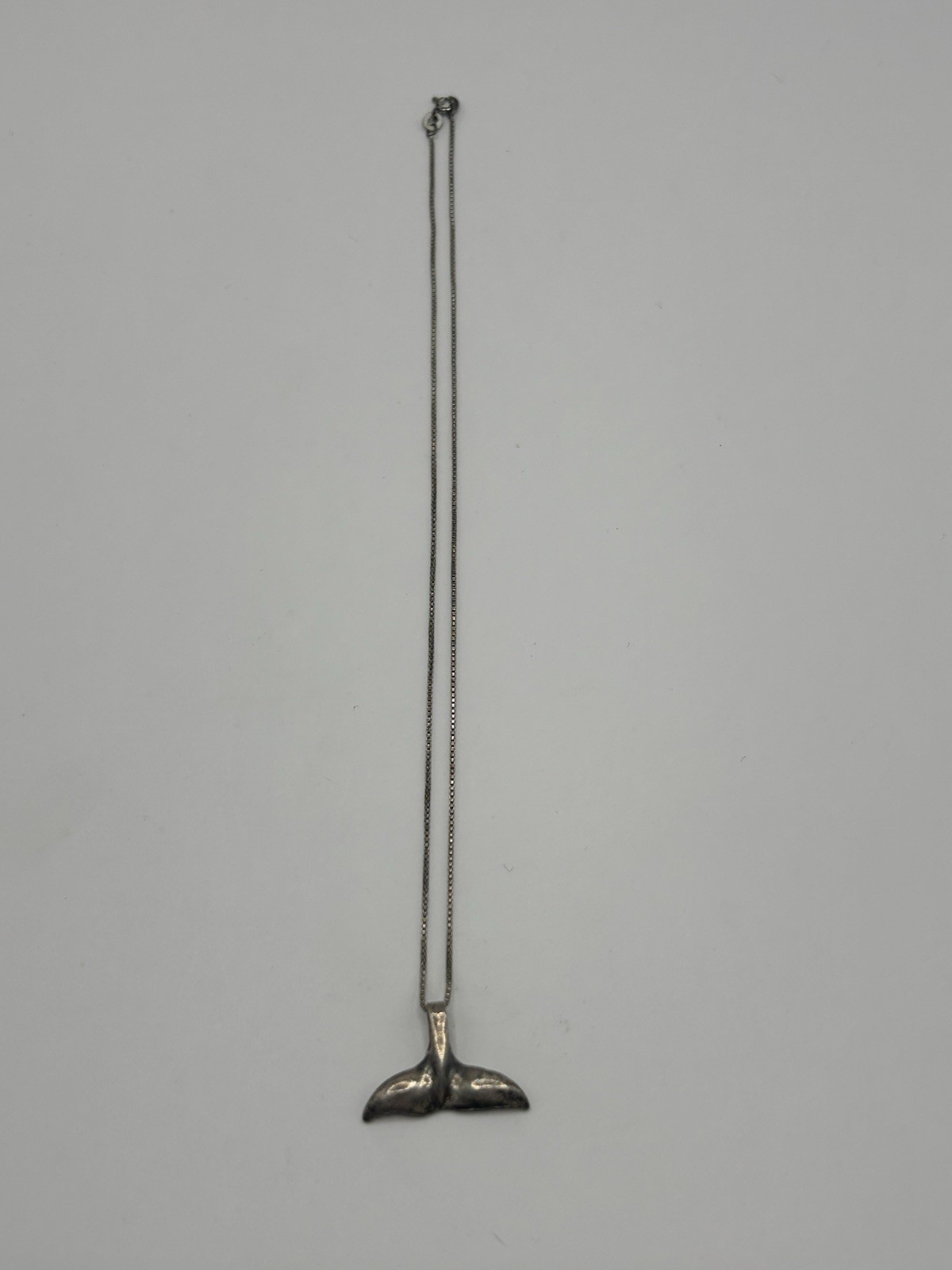 Sterling Silver Necklace Whale Tail 925 Ocean Beach Jewelry