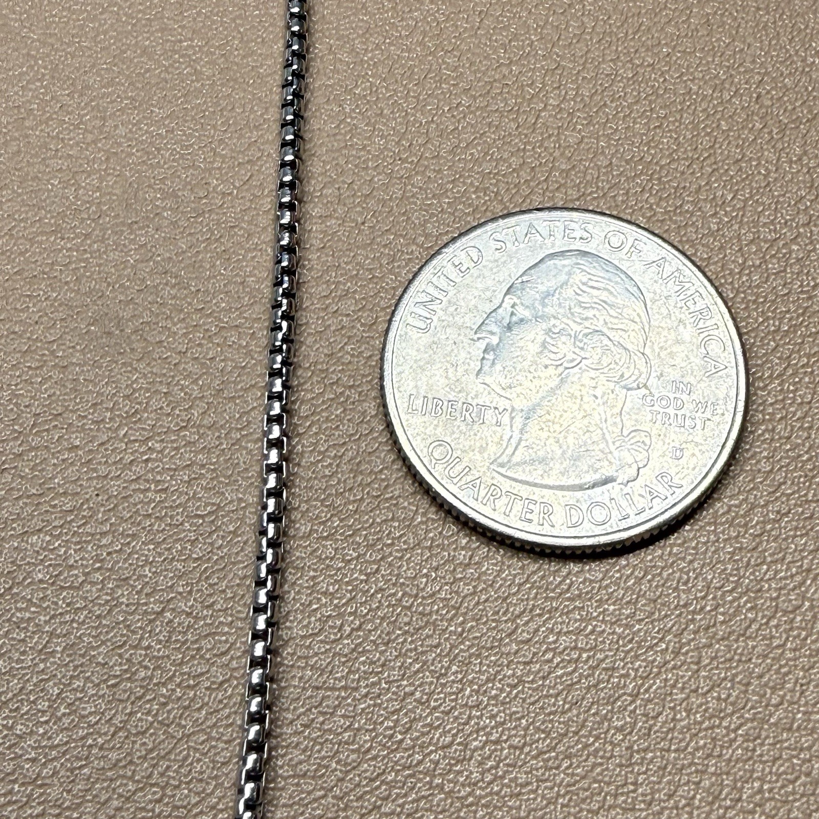 Solid Italy 925 Sterling Silver Round Box Chain Necklace 24” 1.7mm