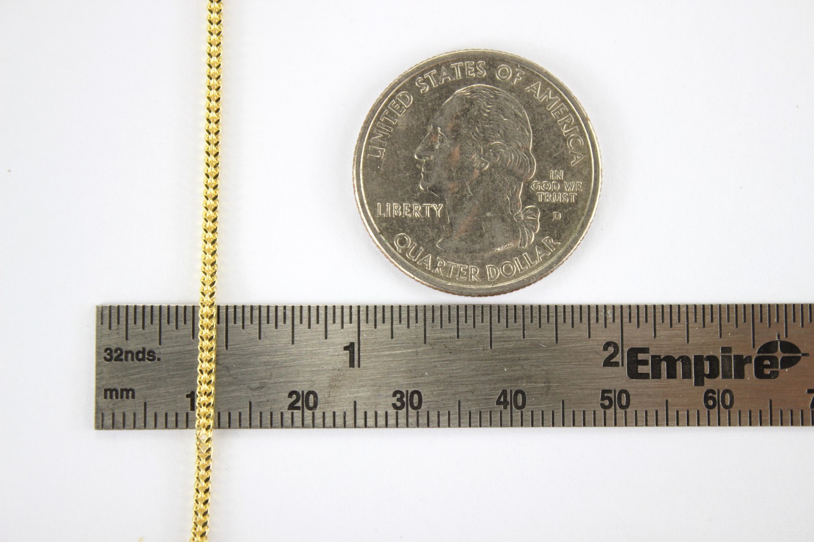 10K Hollow Yellow Gold Franco Box Link Chain Necklace Men Women 1.5mm 16-30″
