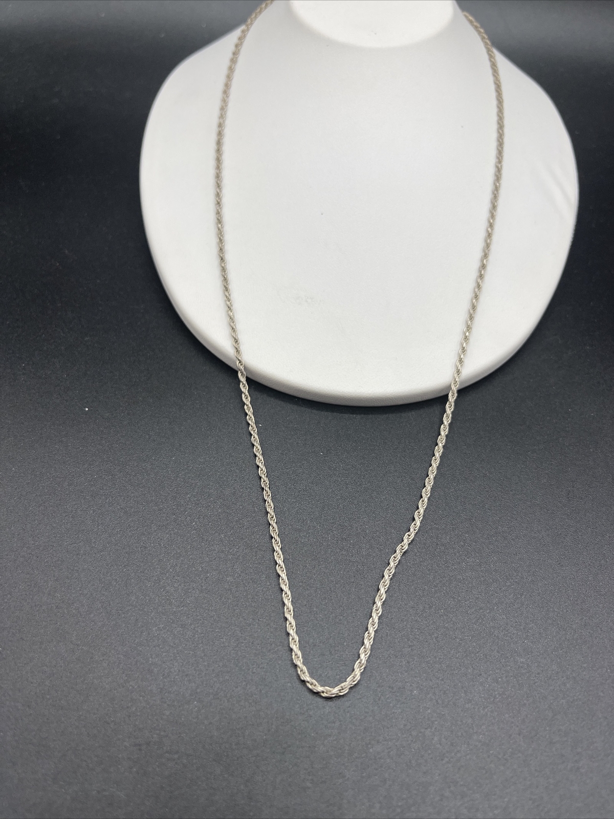 Stunning 925 Silver Twisted Rope Necklace made in Italy #C57