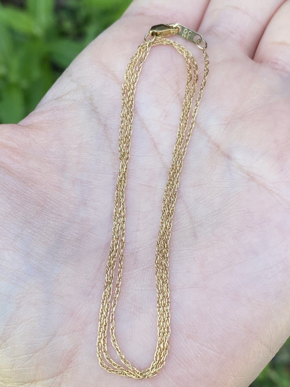 Real 14K Yellow Gold Wheat Chain Necklace 20 Inches, 1.22 Grams