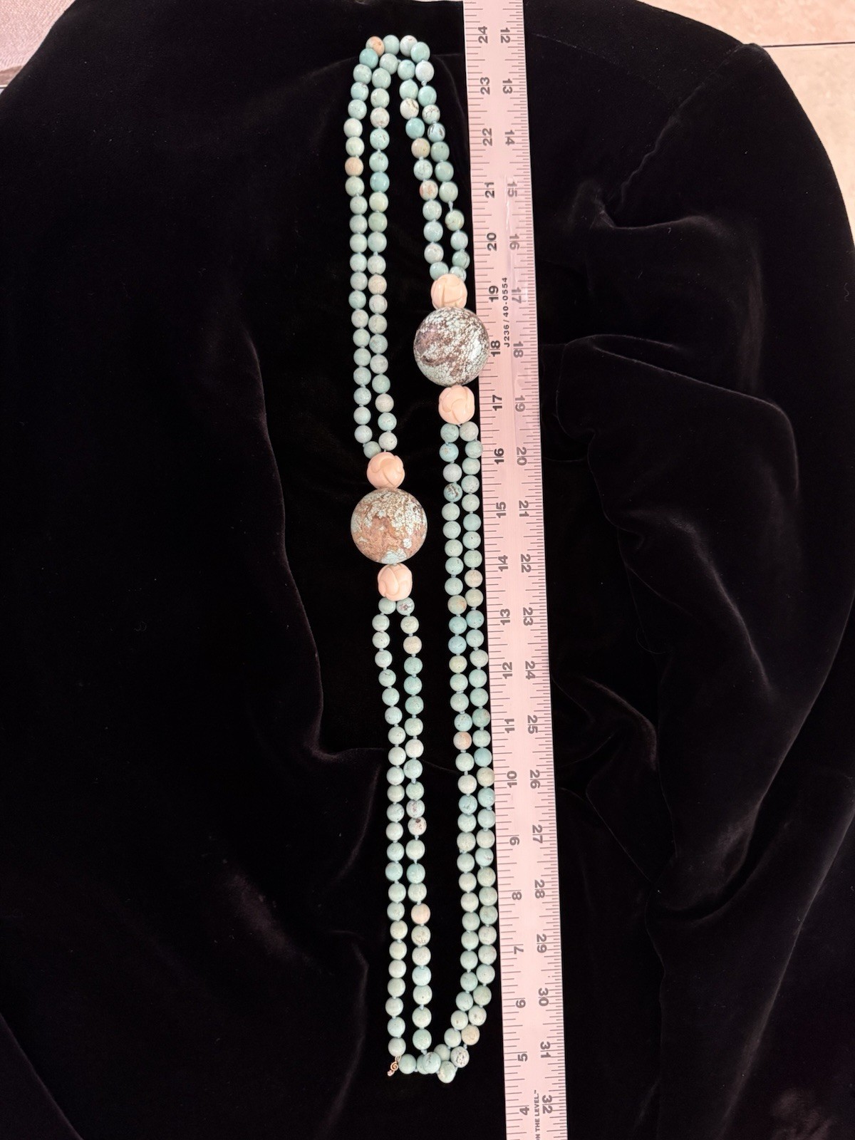 ***GORGEOUS TURQUOISE NECKLACE W/18k SMALL CHARM***