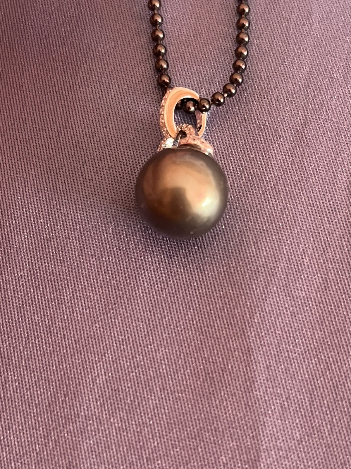 12mm Tahitian Natural South Sea Pearl Pendant Only With S925 opened clasp