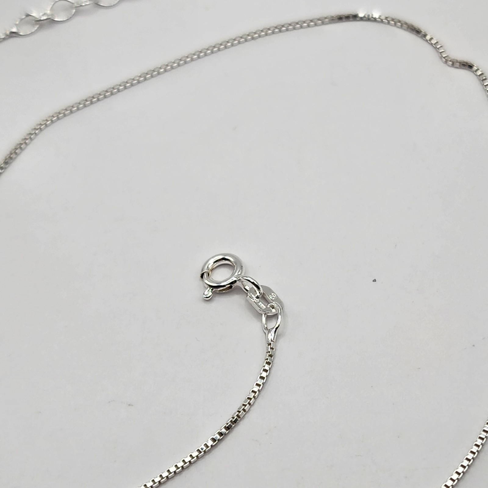 925 NEW Sterling Silver Box Chain- Box 15″ with 16″+ 2″ Extension .50mm Width