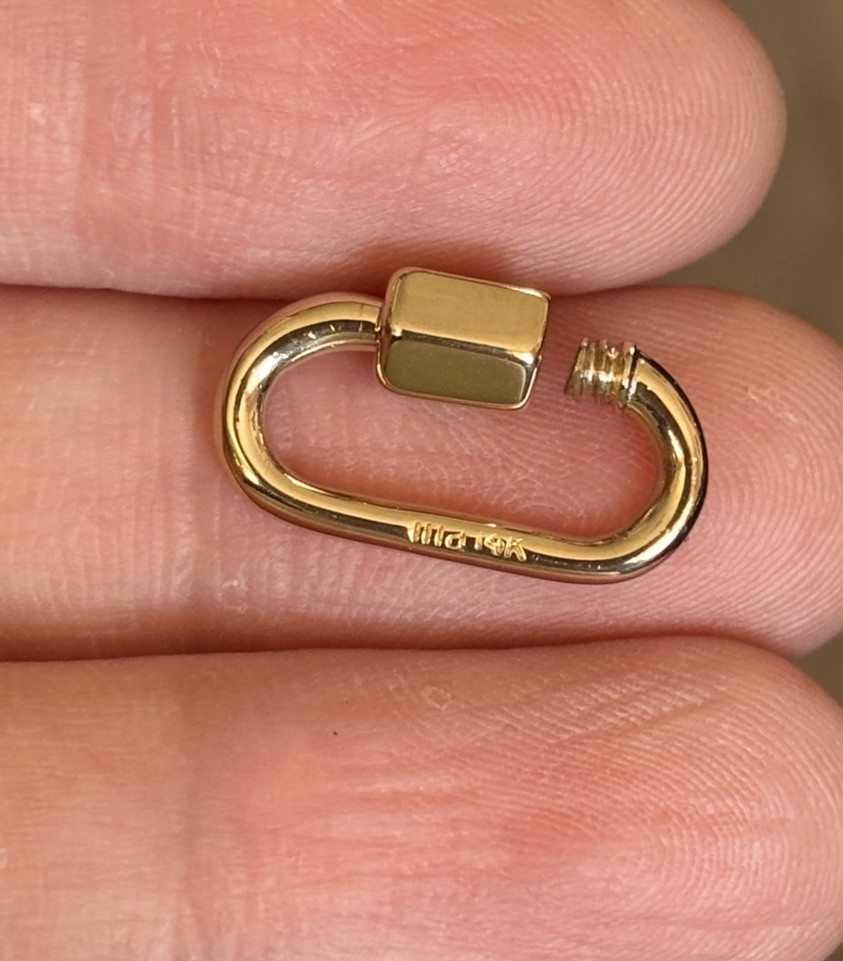 Authentic Marla Aaron 14k Yellow Gold Babylock Charm Holder Connector Carabiner