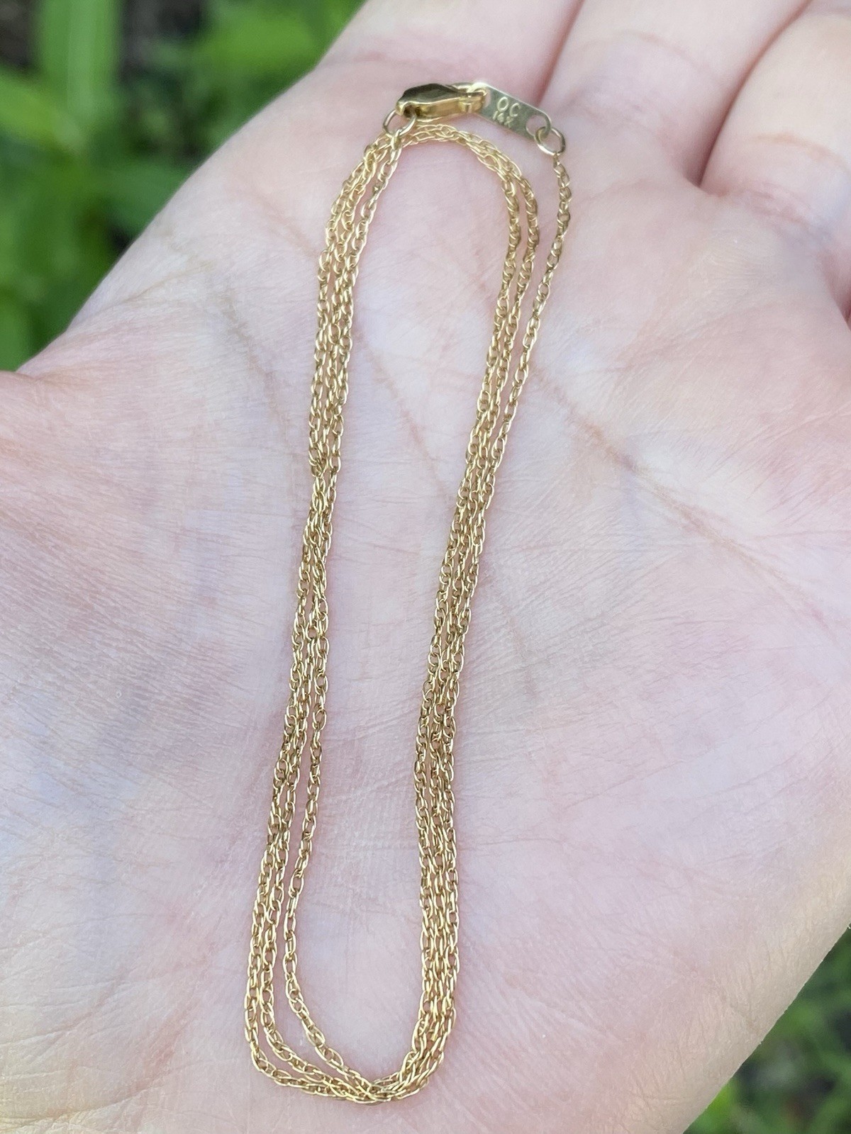 Real 14K Yellow Gold Wheat Chain Necklace 20 Inches, 1.22 Grams