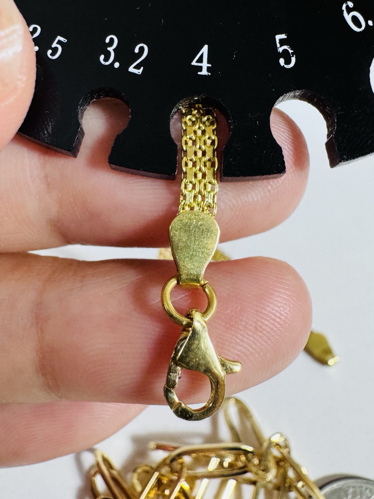 18C 18K 750 Genuine Gold Mesh Chain Necklace 21.8/22” Long 9.7g 3.8mm MENS-WOMEN