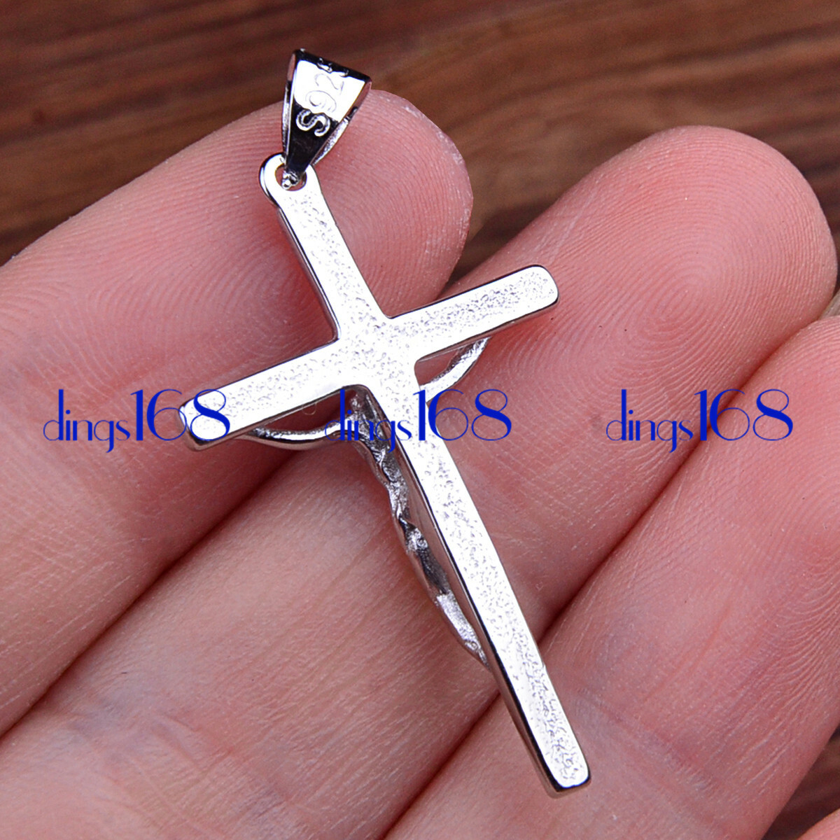 Designer Inspired 925 Sterling Silver Holy Cross Pendant + Necklace Chain H4K