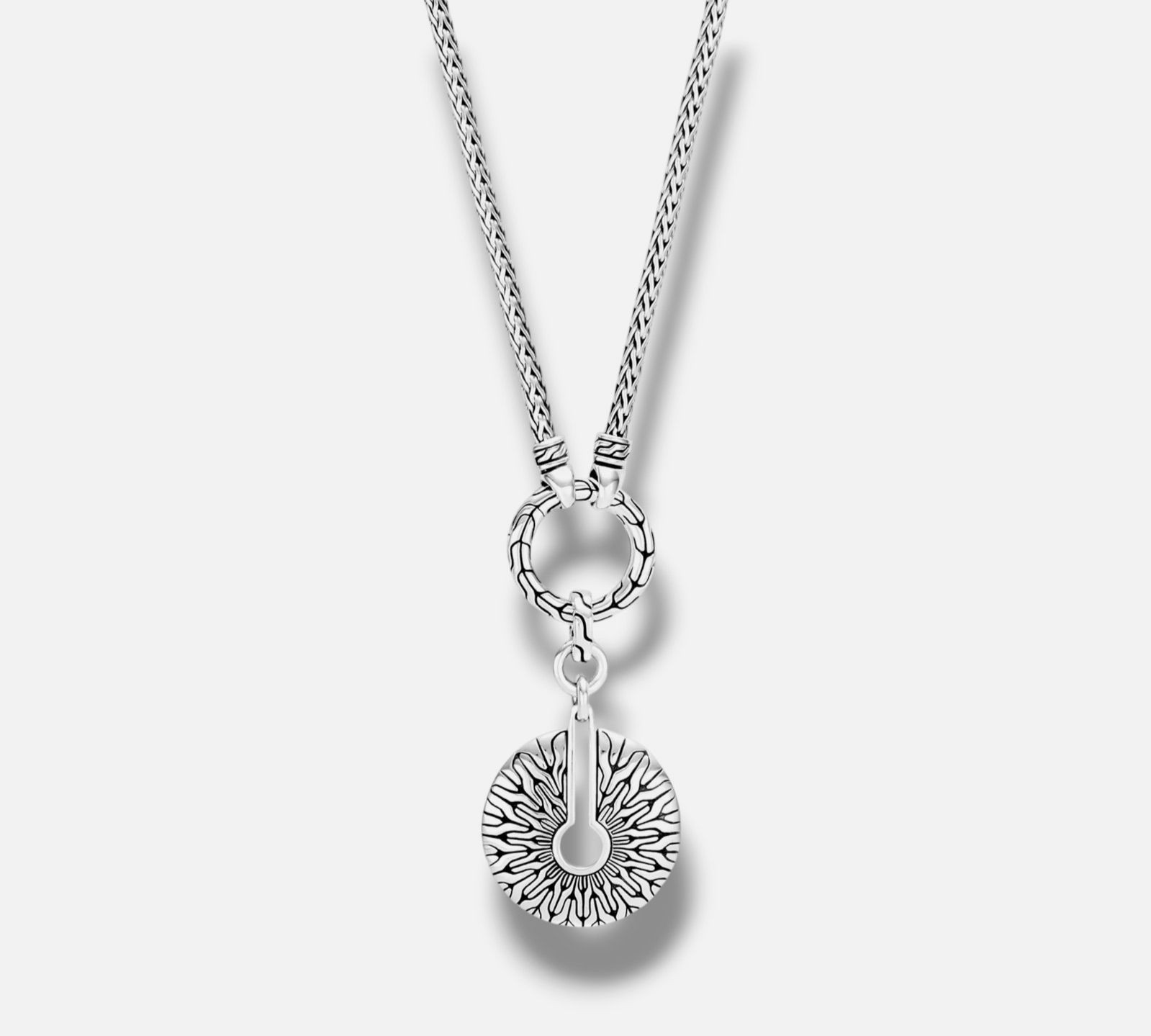 John Hardy Womens 925 Sterling Silver Classic Chain Radial Amulet Neckalce