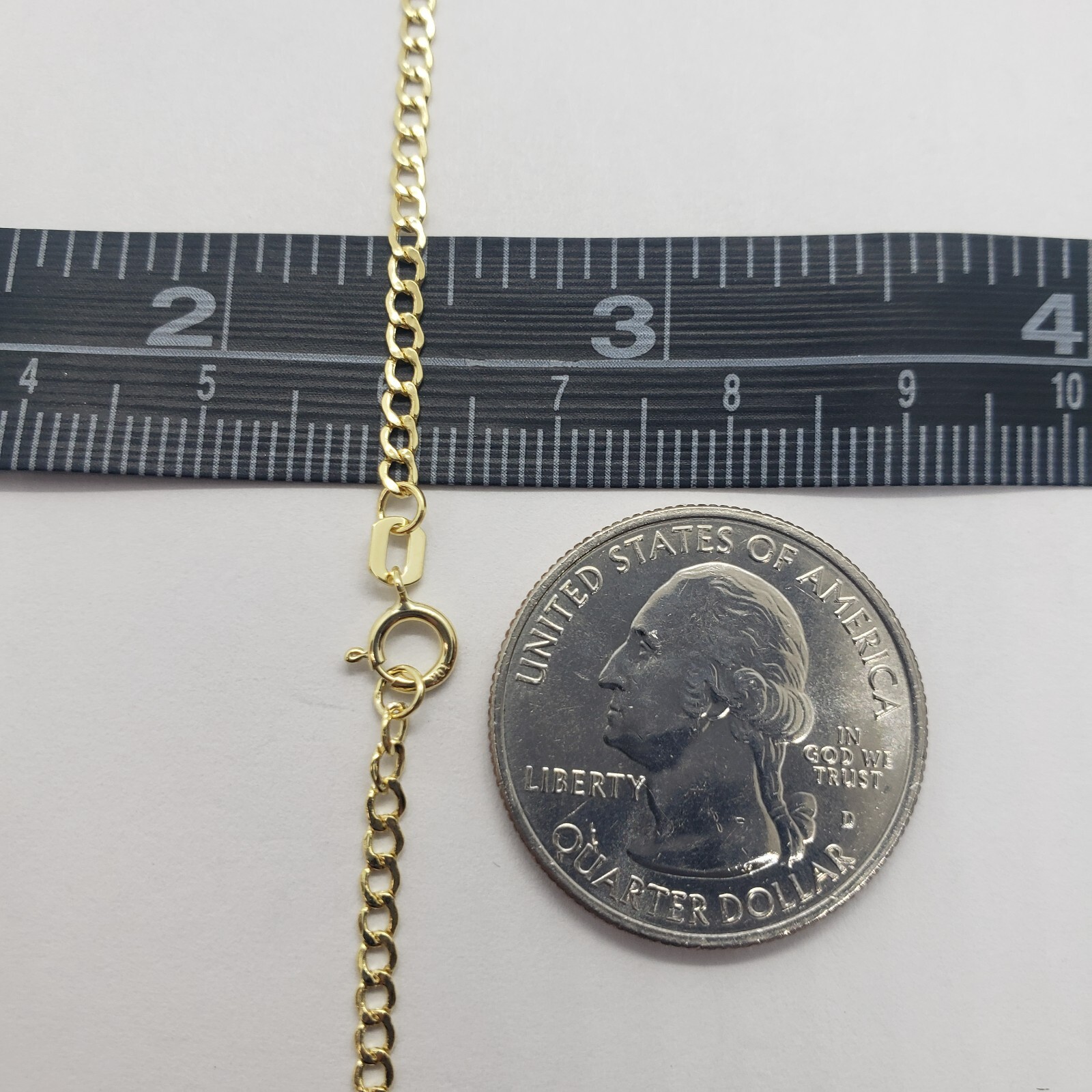10K Yellow Gold Hollow Cuban Curb Chain Link Necklace Bracelet 2~7mm All Sizes