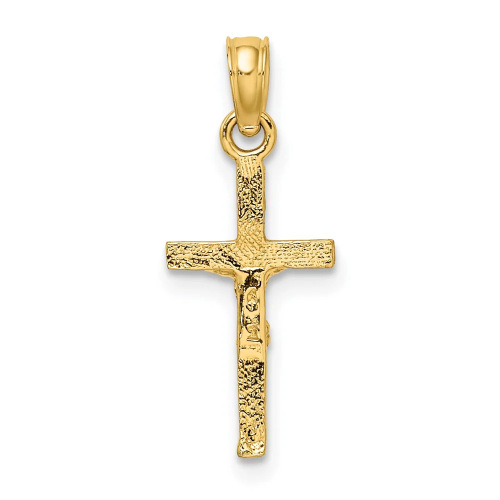 10K / 14K Yellow Gold Mini Crucifix Charm