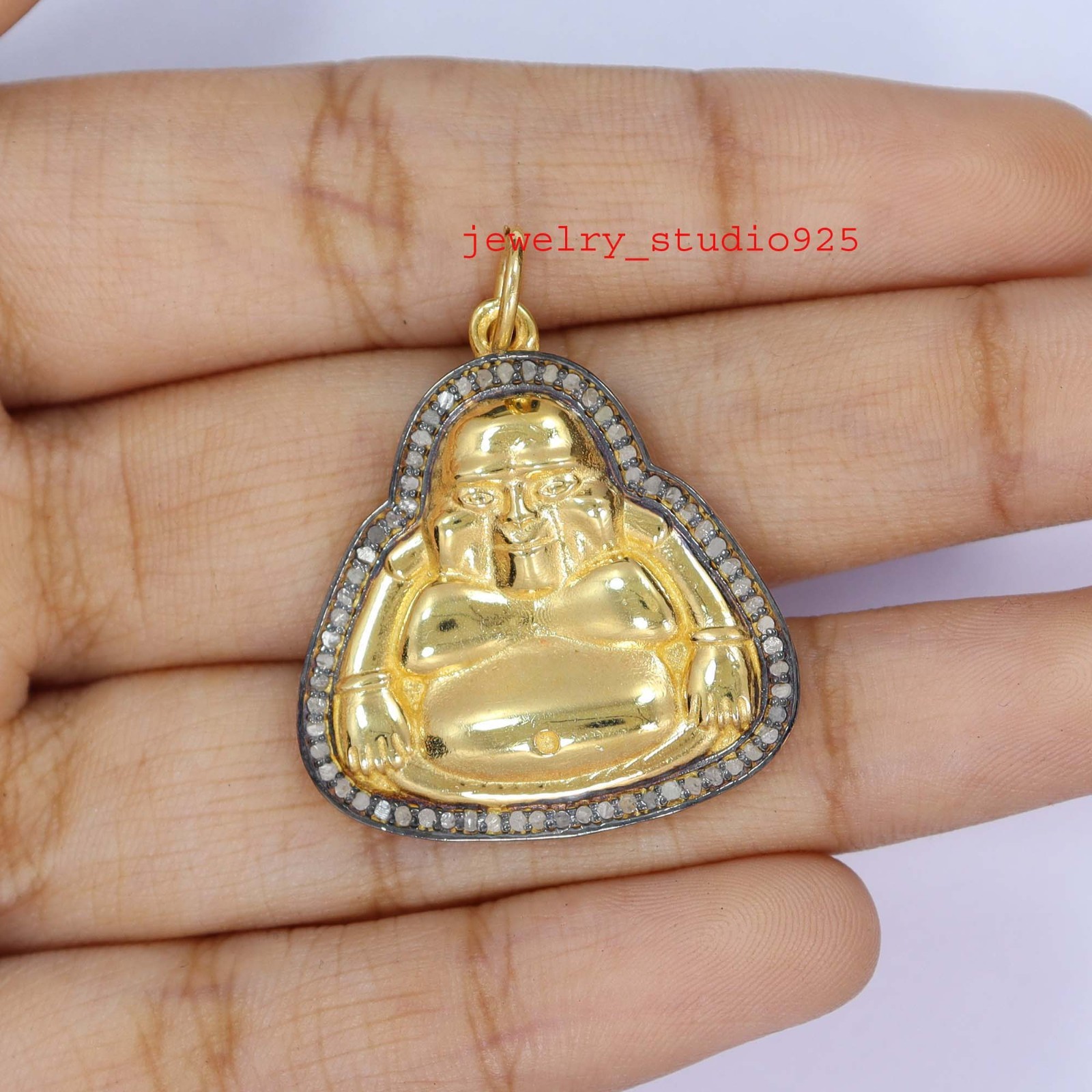 925 sterling silver handmade pave natural diamond pendant necklace Jewelry item