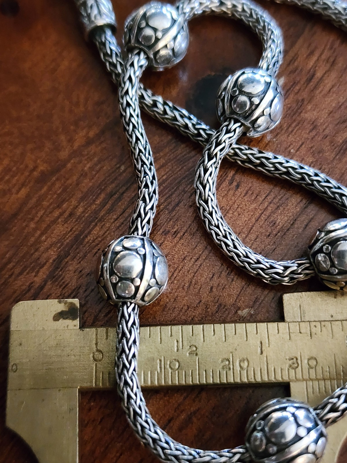 Beautiful John Hardy wheat sterling silver 925 ball necklace