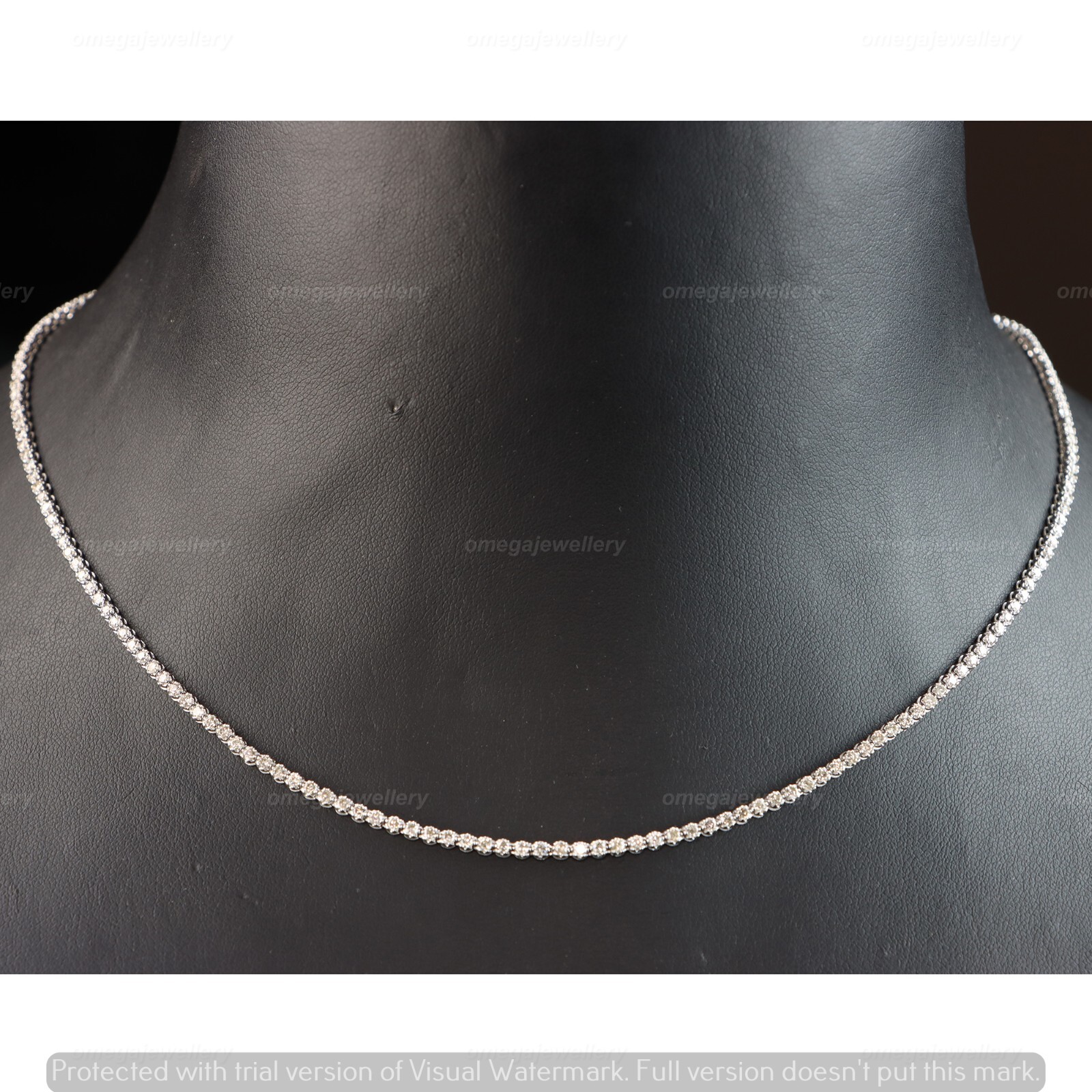 2.07CT Certified Natural Diamond Tennis Necklace 16 inch Women’s
