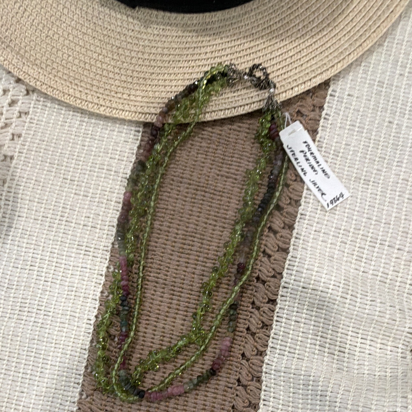 Amy Kahn Russell SS Peridot & Watermelon Tourmaline Multi-Strand Necklace