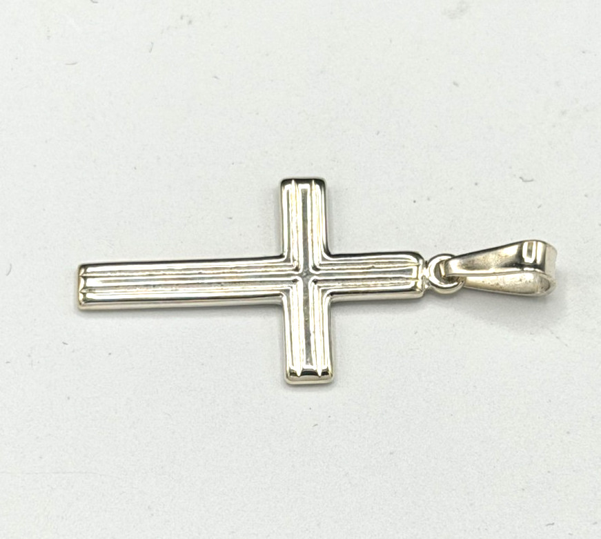 AGI Italy 925 Sterling Silver Small Cross Pendant Religious 1.3″ 2.0g