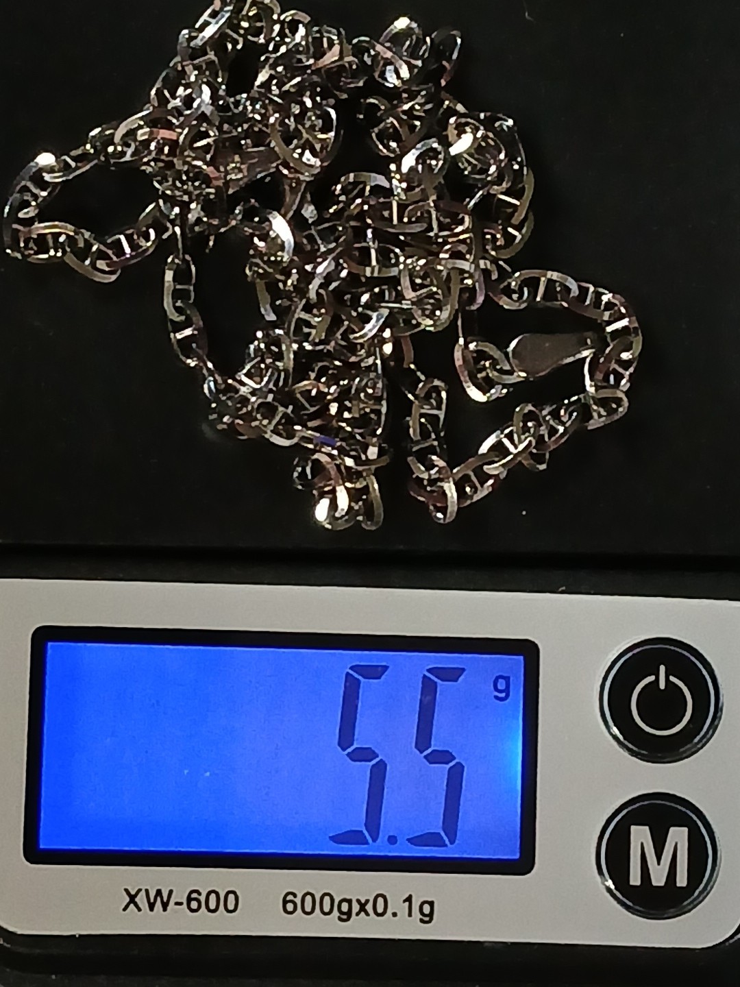 24″ Sterling Silver Anchor Link Chain In Gun Metal Grey 3mm W/Rhodium 18g+