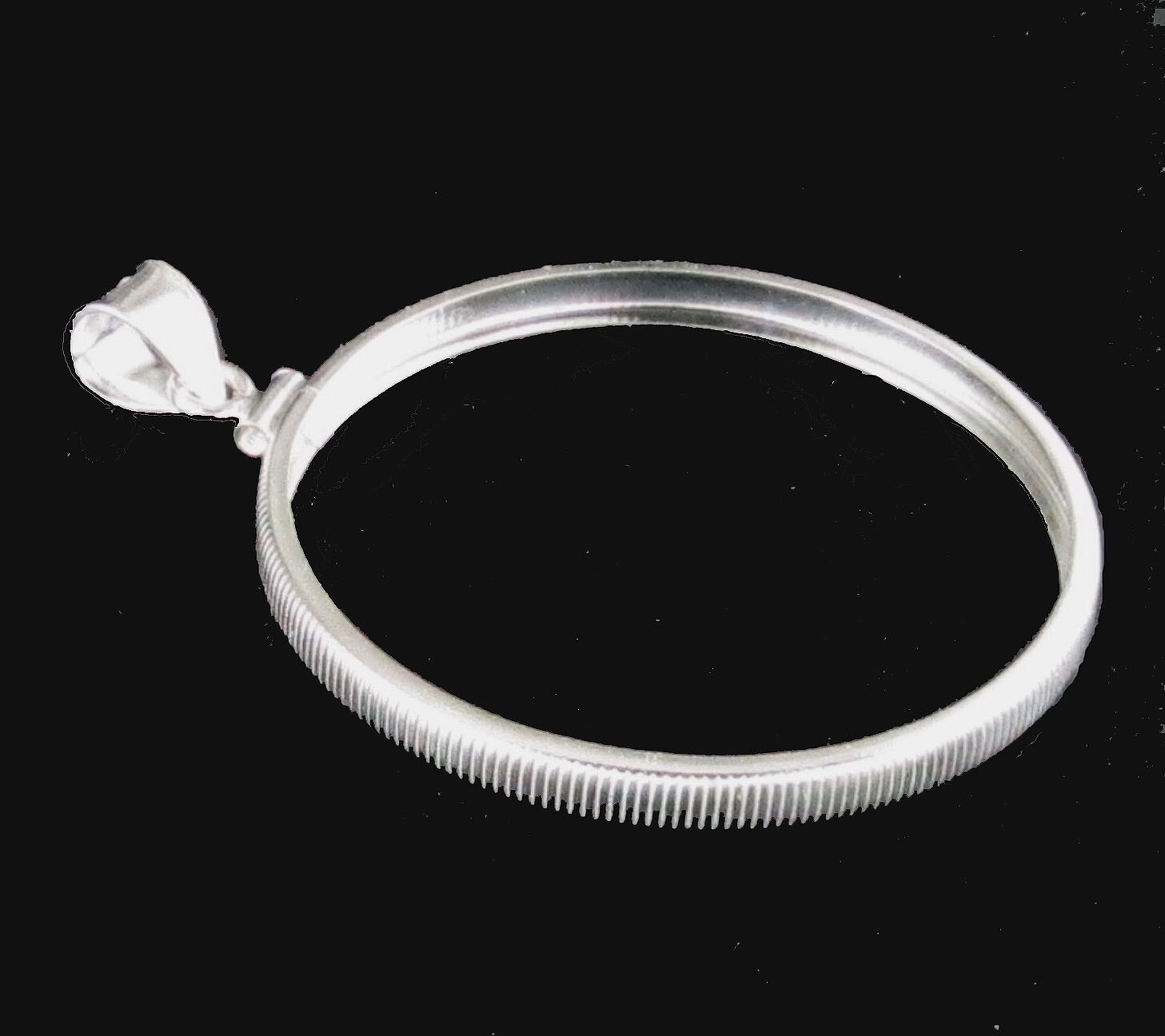 Coin Bezel 1/2 Ounce Mexican Silver Libertad Coin Edge Sterling Silver with Bail