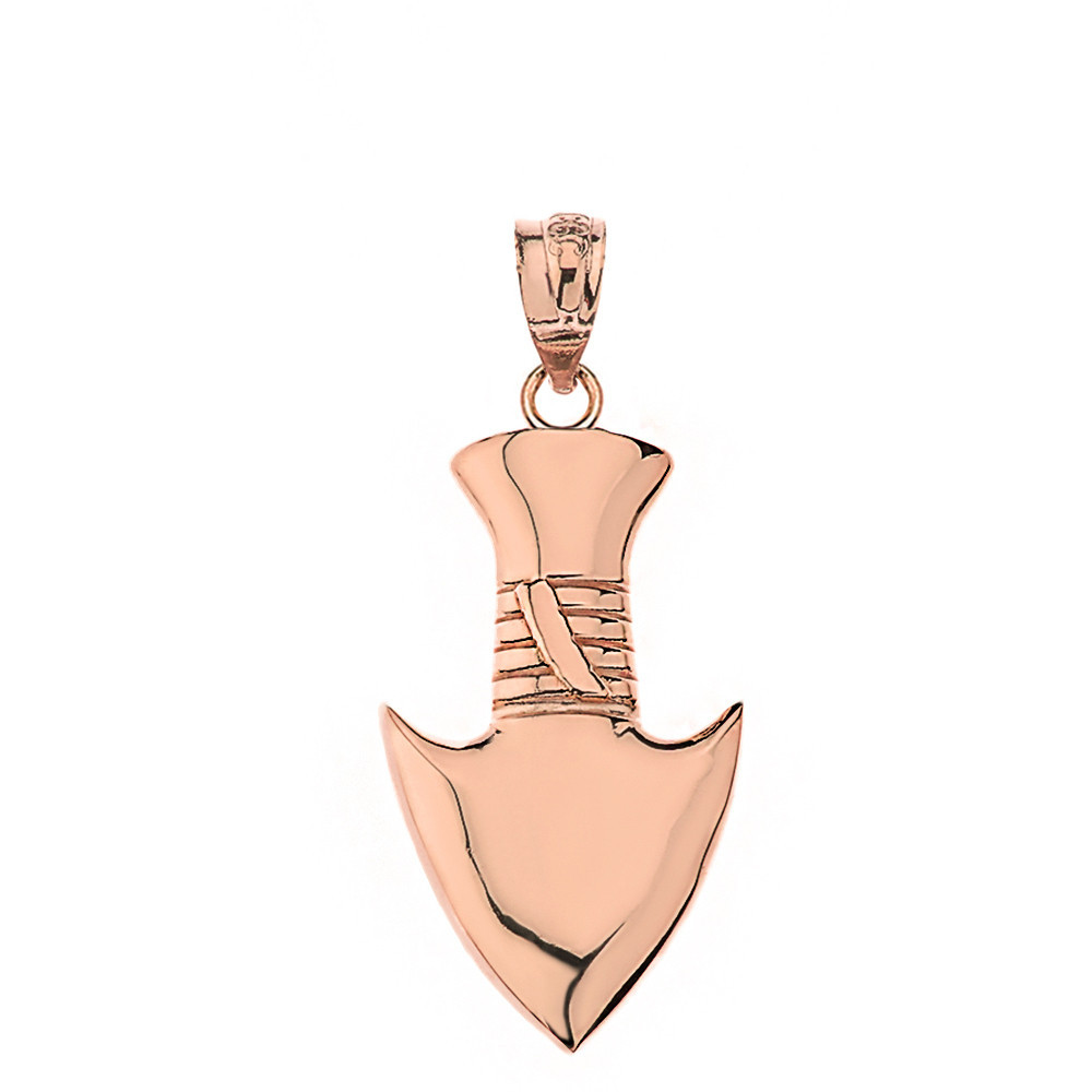 Solid Gold Arrowhead Pendant Necklace (Available in Yellow/Rose/White Gold)