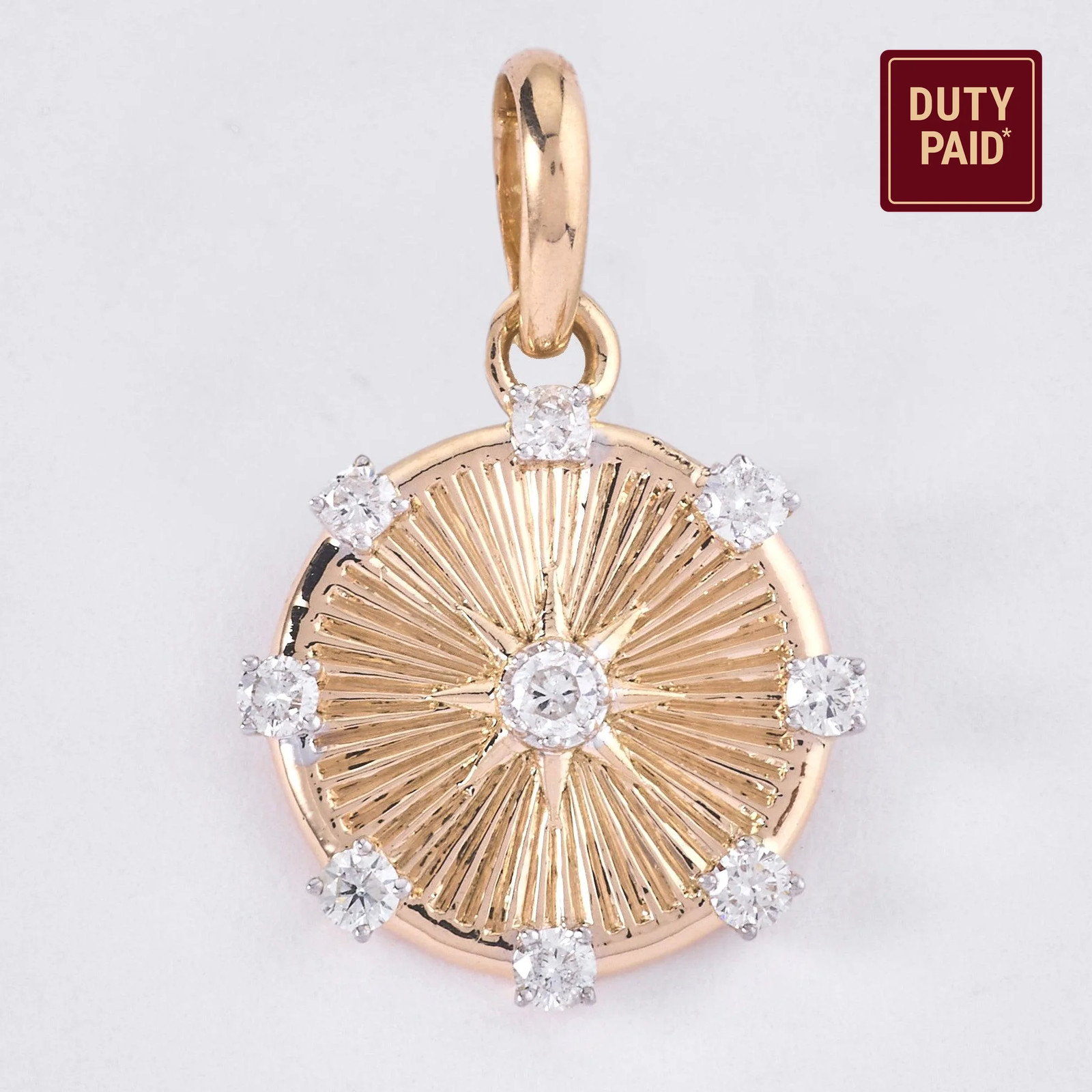 0.34 ct Natural Diamond Karma Circle Medallion Pendant 14K Gold Infinity