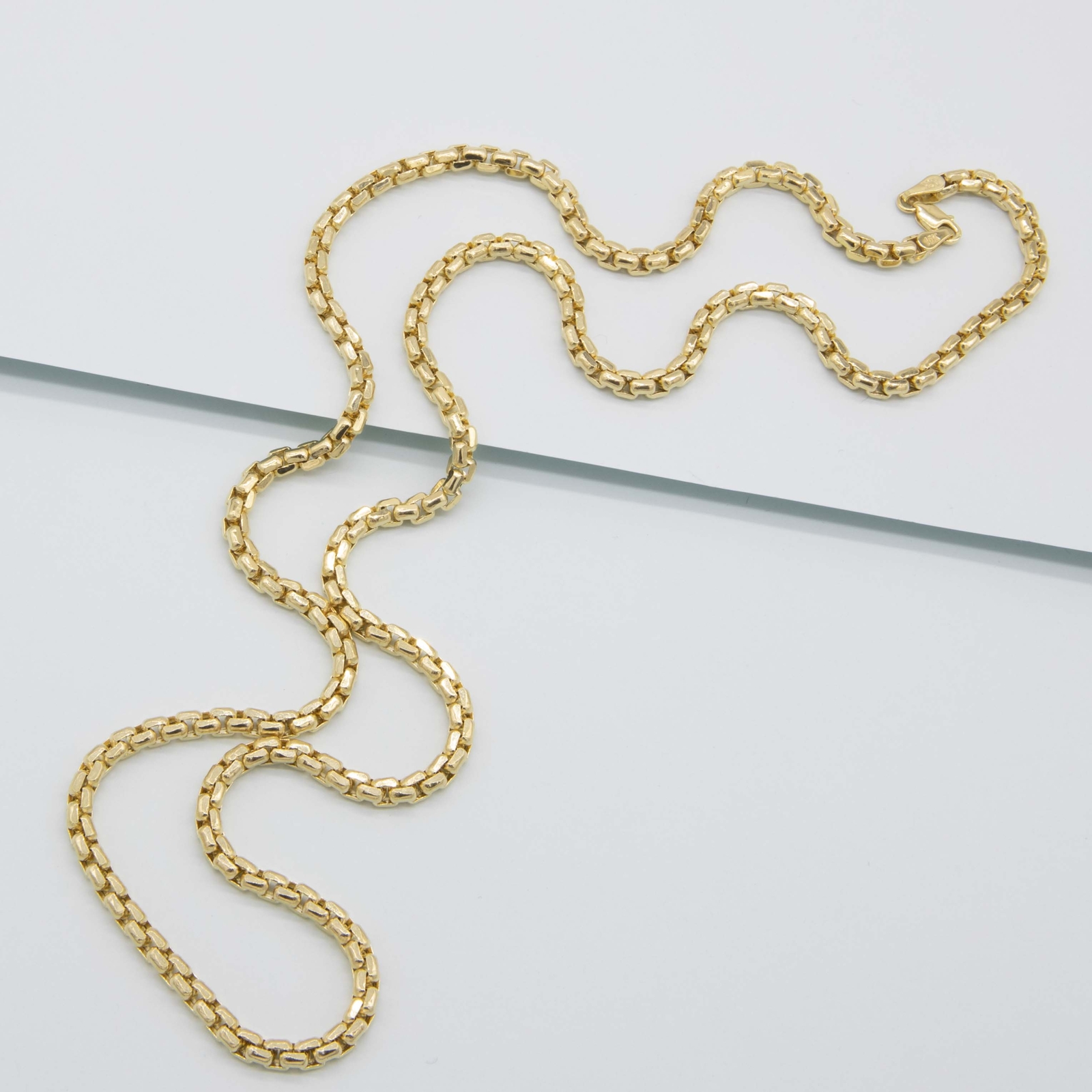 4mm Round Box Link Chain Necklace Real 10K Yellow Gold All Sizes
