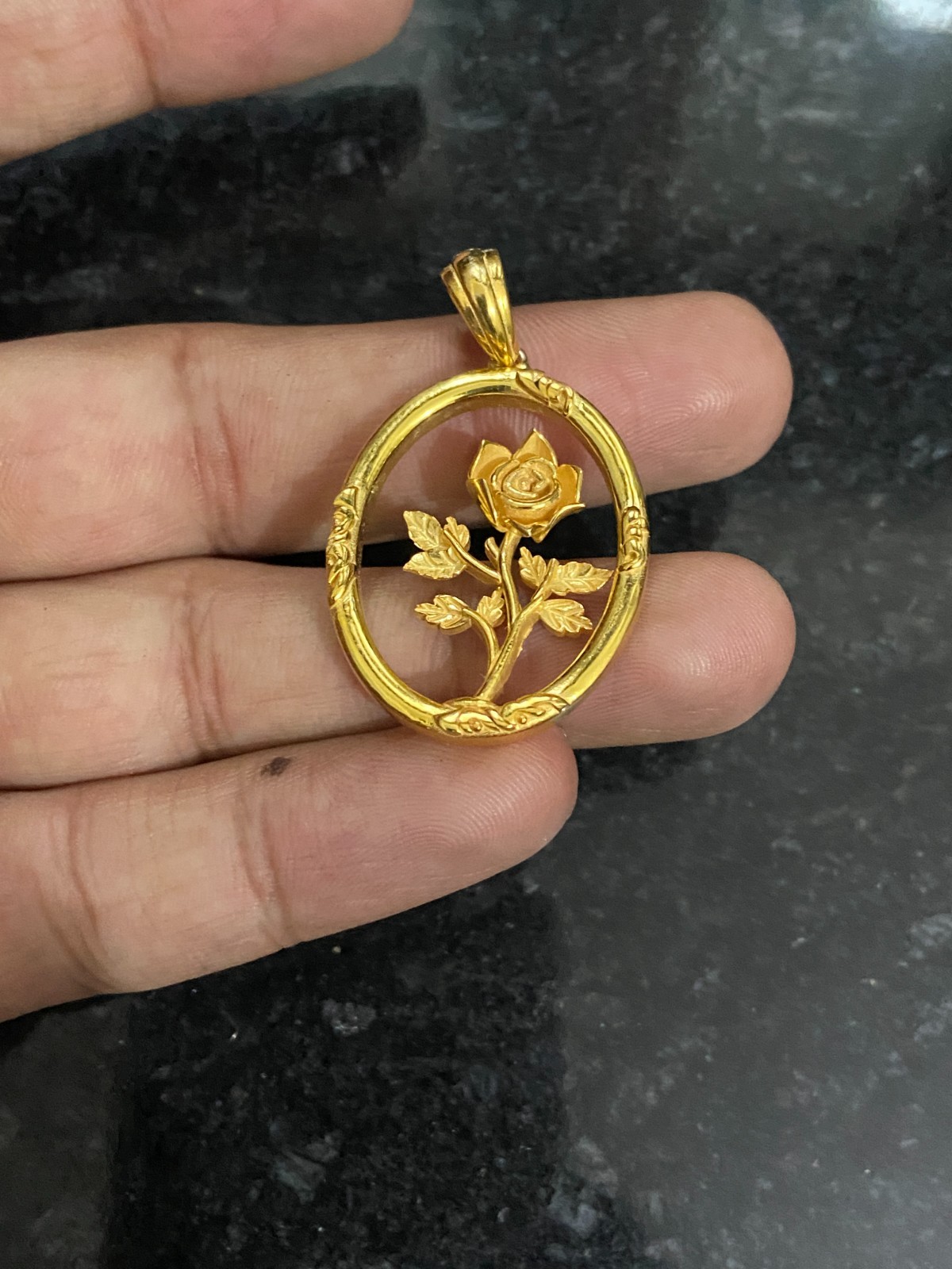 Gold Plated Rose Flower Pendant 925 Sterling Silver Floral Necklace Charm