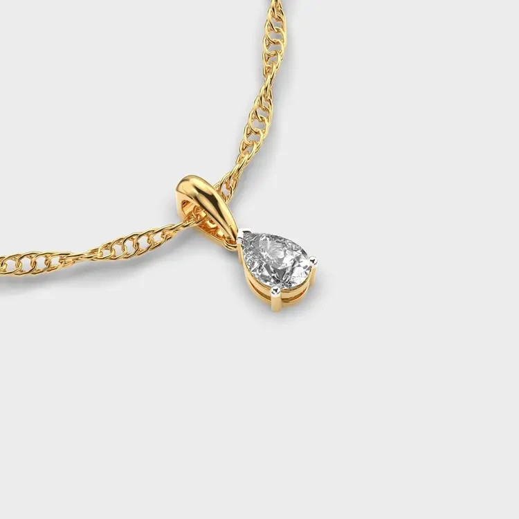 2.00 Ct Miniature Pear Cut Diamond Pendant (Without Chain) 14k gold plated