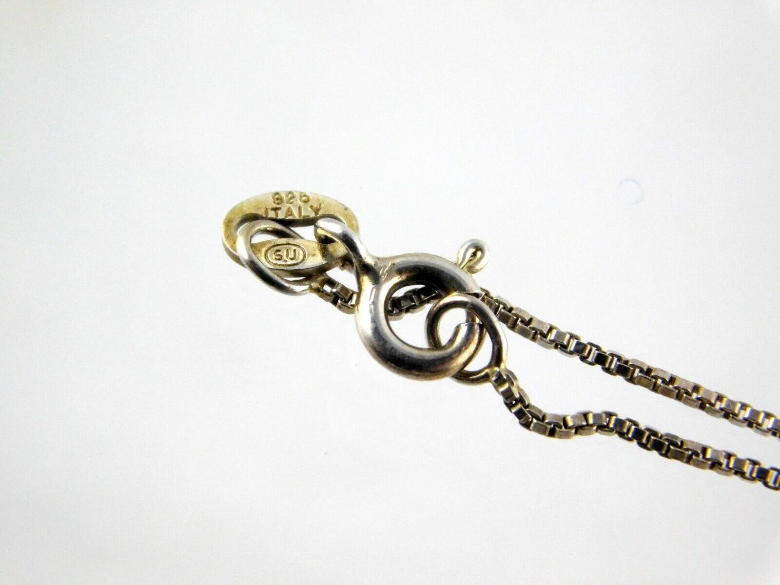 Sterling Silver Trumpeting Angel Pendant Necklace 18.5 Inches 5.2 Grams 925