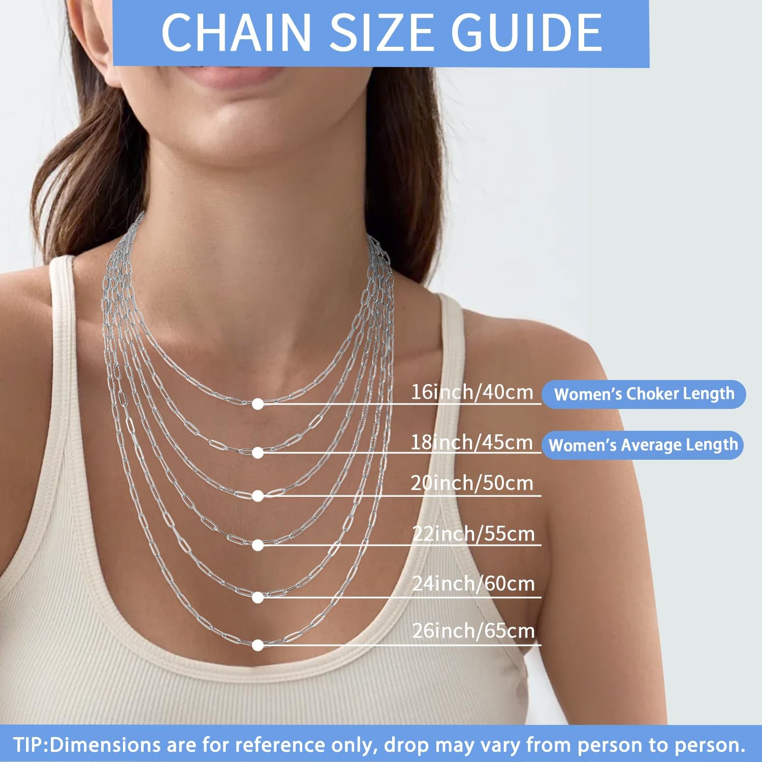 925 Sterling Silver Paperclip Chain Necklace for , 3mm Silver Chain for Shiny…