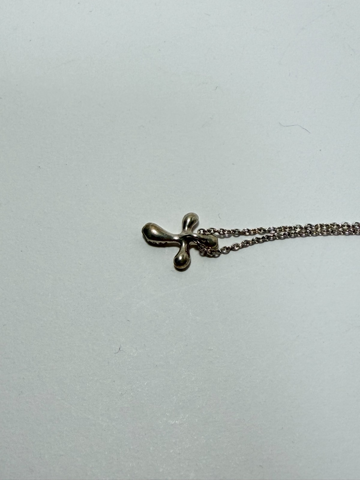Tiffany & Co. Cross Small Pendant Necklace Peretti Silver925 excellent F/S