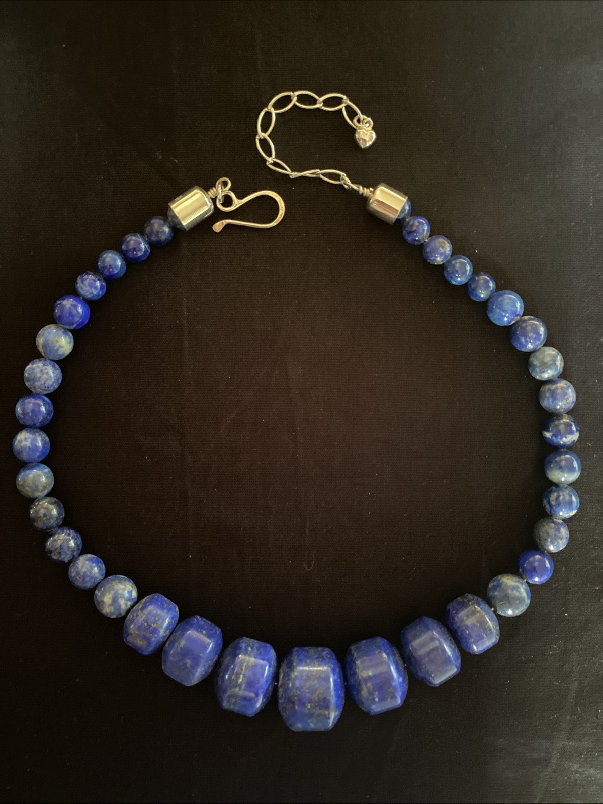 Jay King DTR Lapis Lazuli Chunky Beaded Necklace 925 Closure Excellent