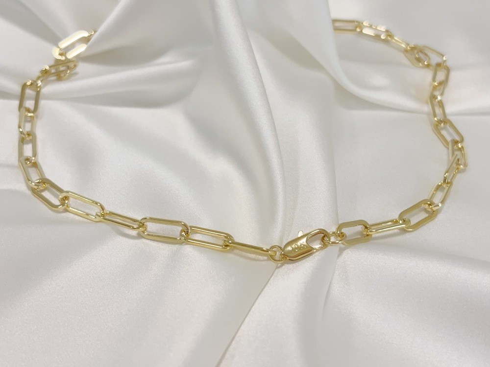 Real Genuine 10K Solid Yellow Gold Paperclip Chain Necklace 26″ 8mm Link
