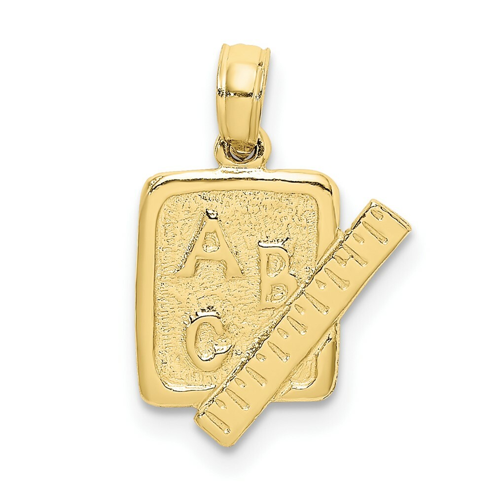 Real 10kt Yellow Gold School Book and Ruler Charm