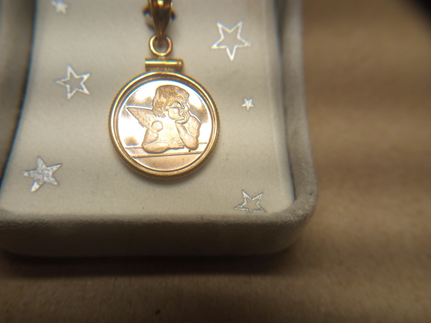 Vintage .925 Sterling Silver Solid Polished Angel Figure Pendant and Gold Plate