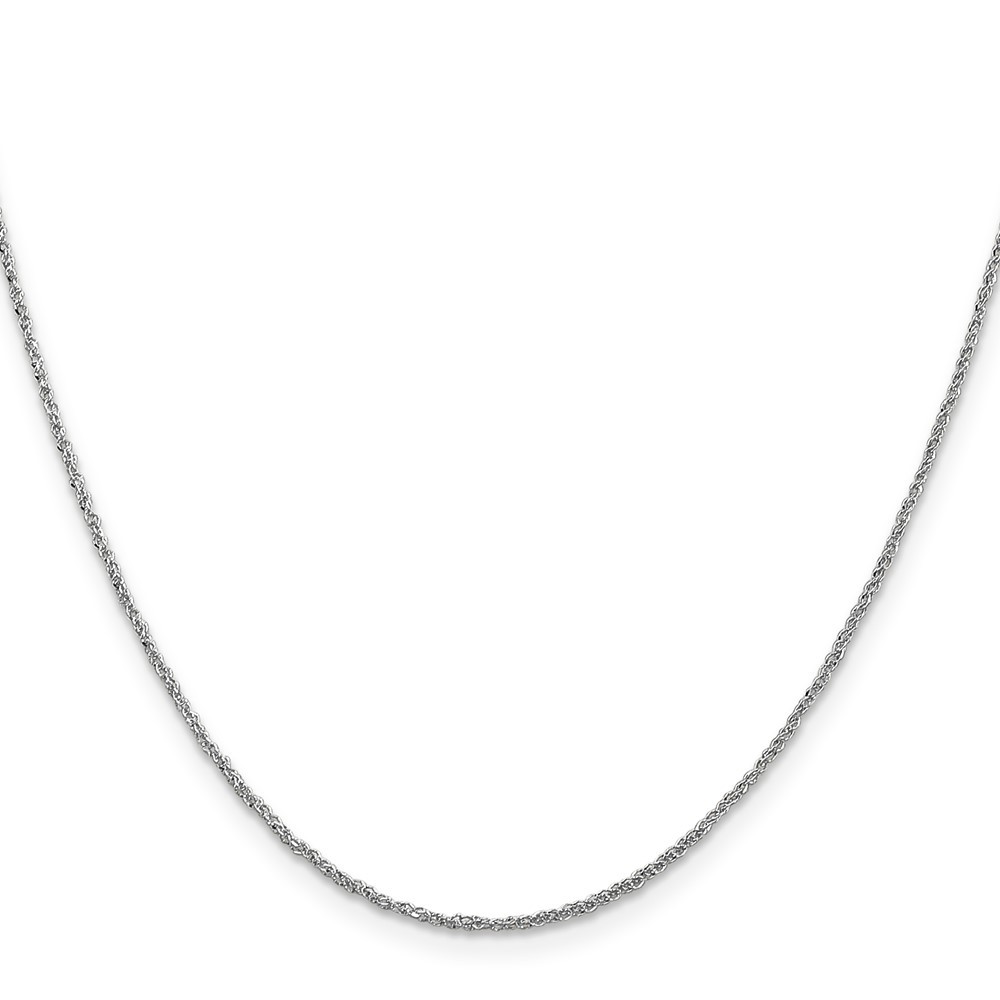 14K White Gold 1.1mm Ropa Chain Necklace with Spring Ring Clasp 22 In
