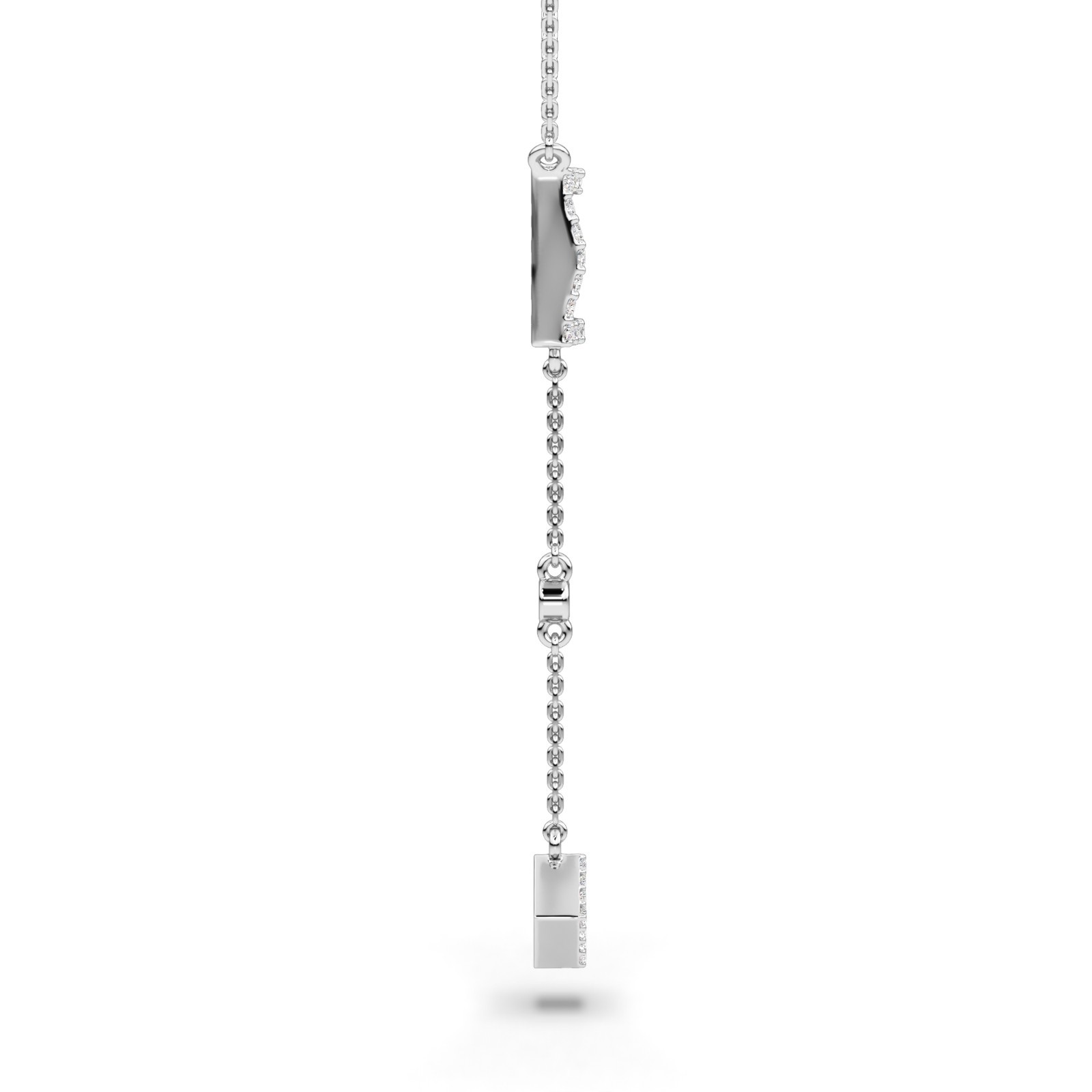 Diamond Pendant with Chain in 10K 14K 18K Gold Platinum & Silver Elegant Jewelry