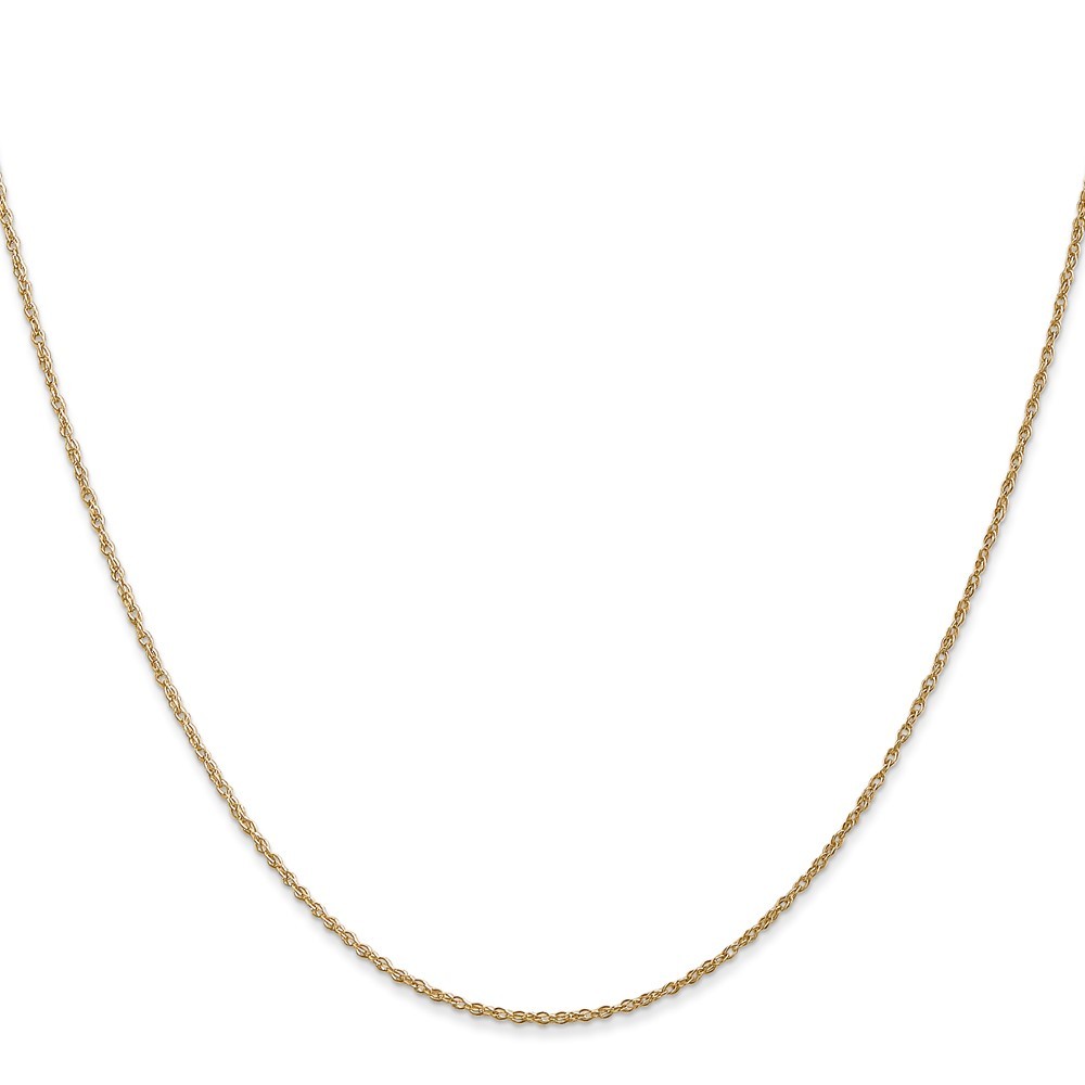 14K Yellow Gold .8mm Light Baby Rope Spring Ring Chain Necklace L-22″ 1.22gm