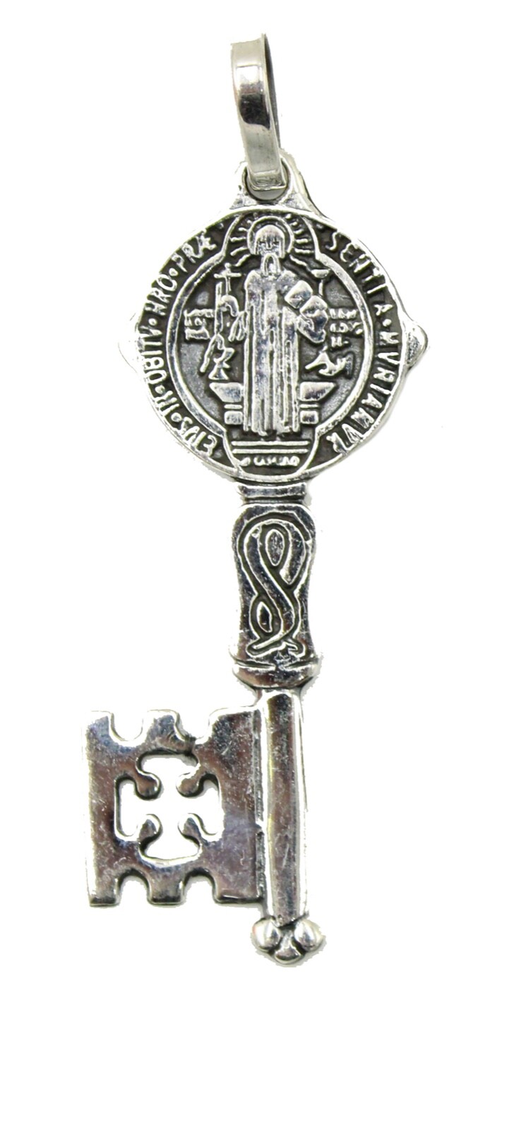 San Benito Key Pendant .925 Sterling Silver Pendant – St Benedict Key Silver