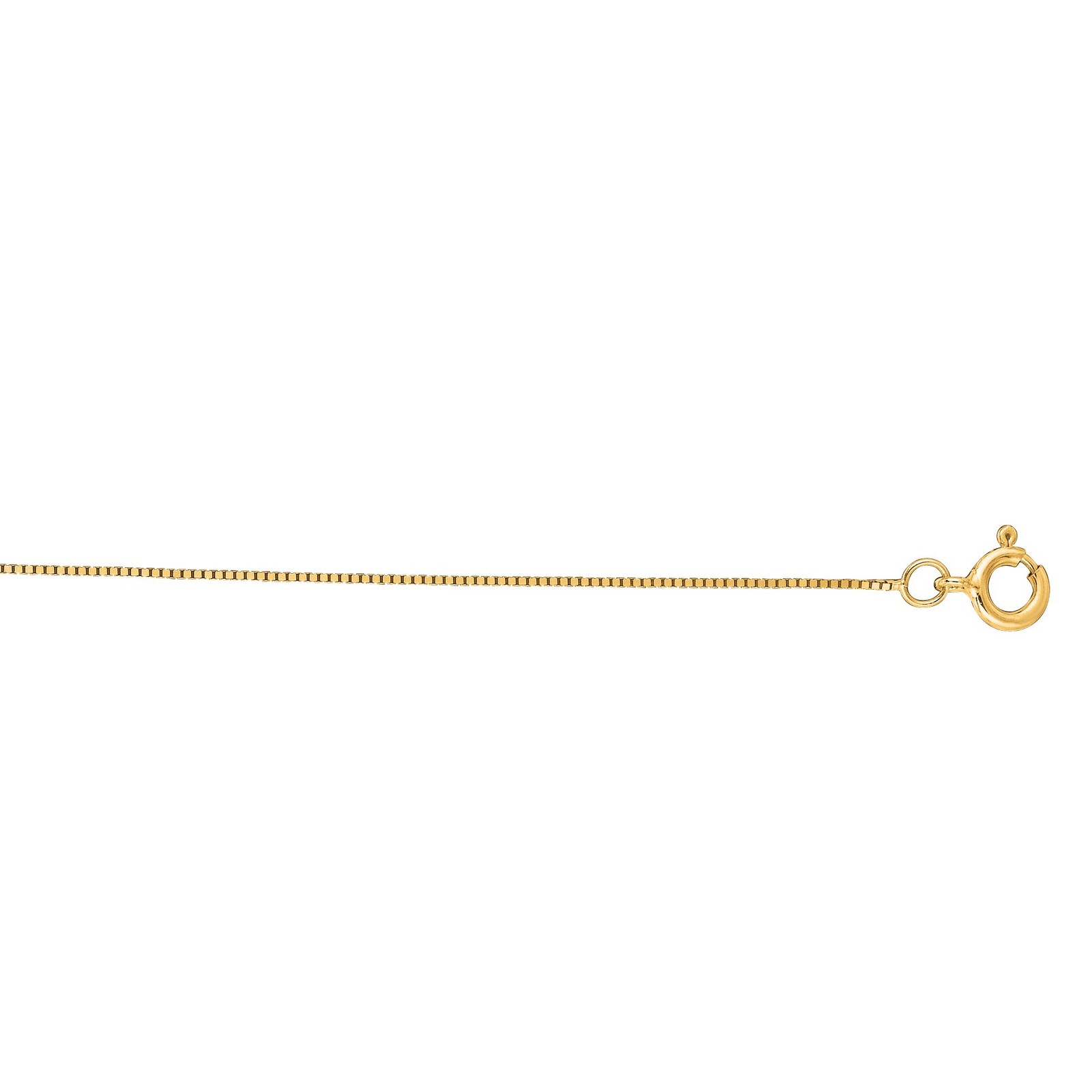 Floreo 10k Yellow or White or Rose Gold 0.45mm Solid Classic Box Chain Necklace