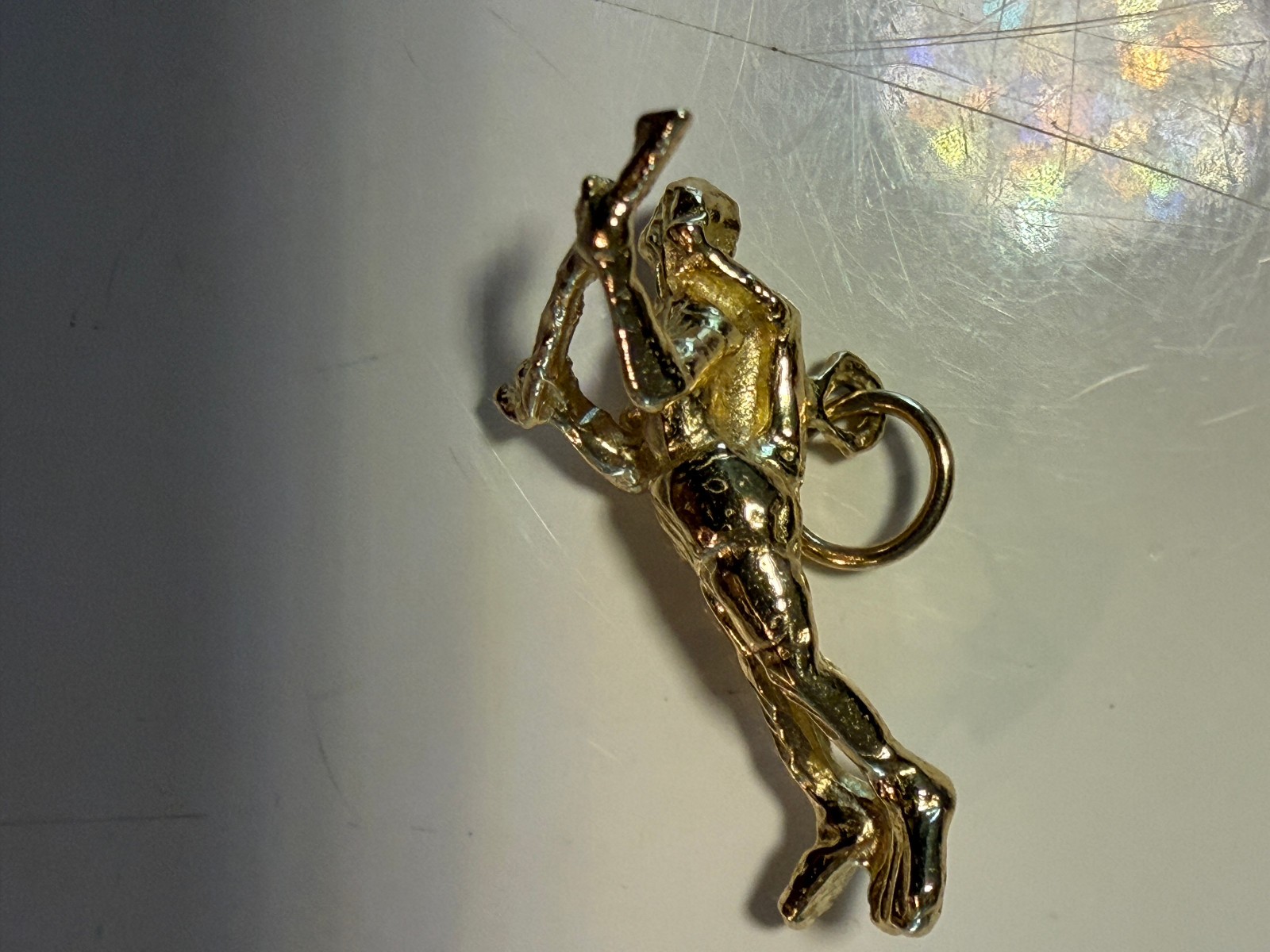 Vintage Solid Gold 14k Diver Down Charm 0.75 in. 1.63g New Old Stock