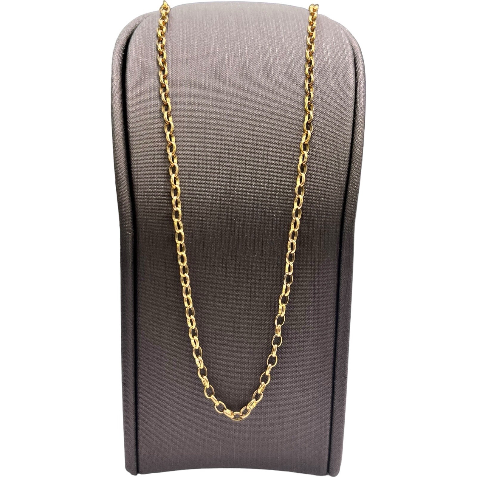 9ct 9k Yellow Gold Italian Oval Belcher Link Chain Necklace 5.64 Grams 52cm. New