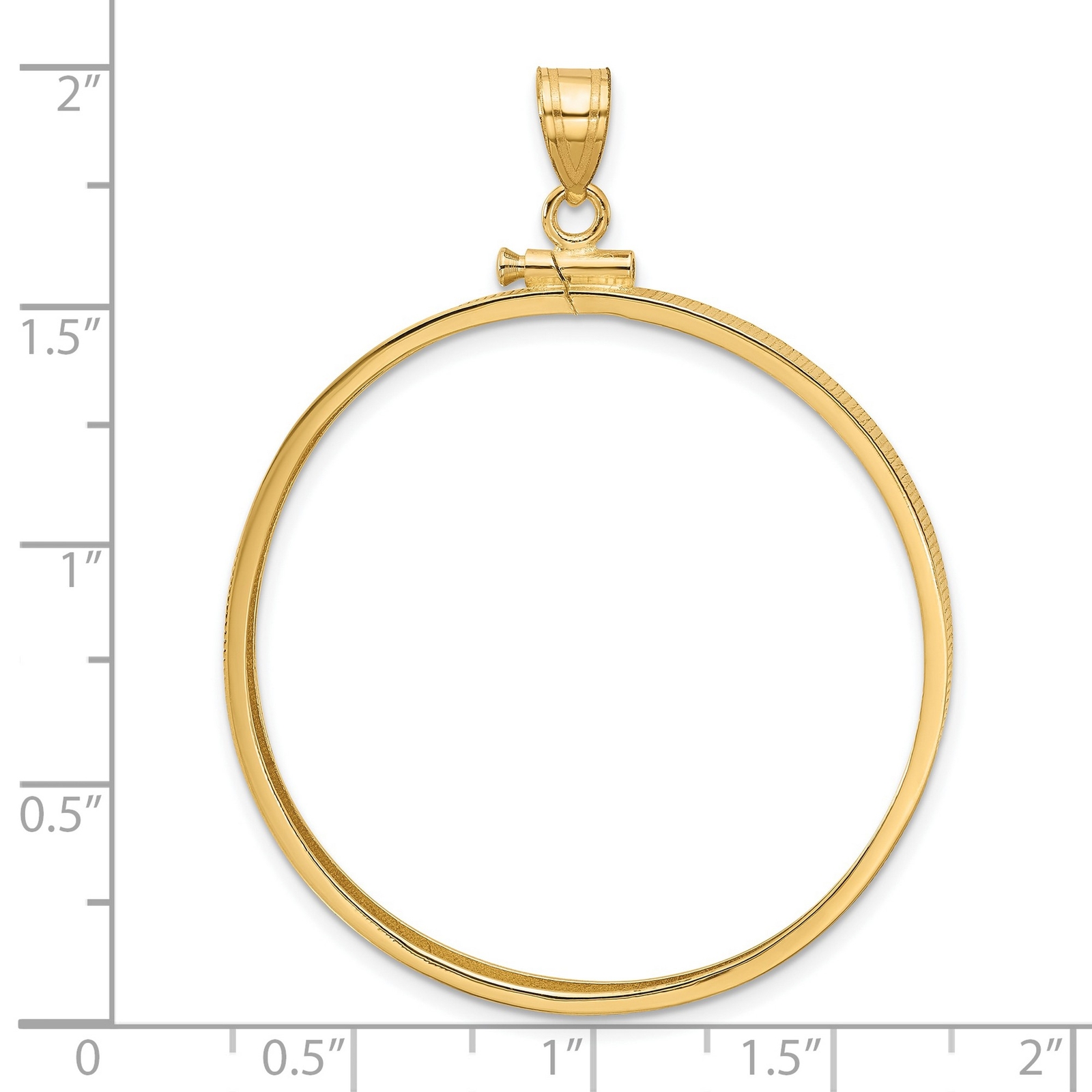 1921-1947 Mexico Centenario 50 Pesos Screw Top Reeded Border Coin Bezel 14k Gold