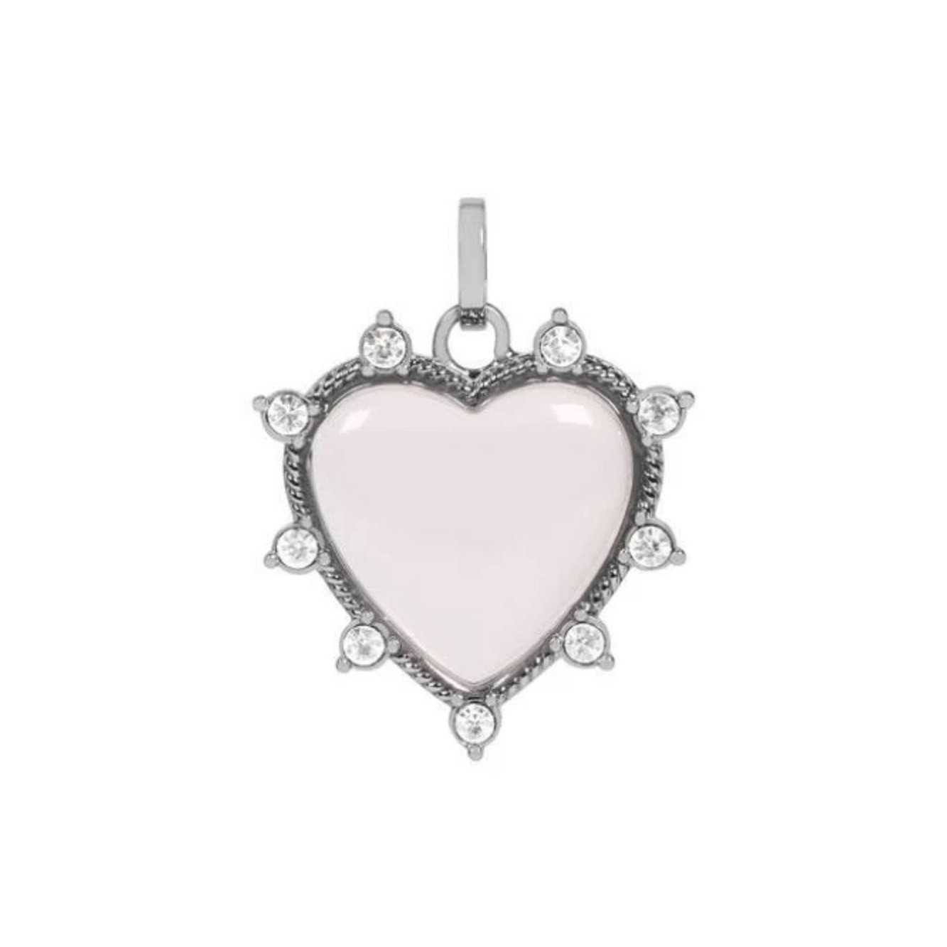 Origami Owl Silver Hinged Puffy Heart Locket with Swarovski Crystals