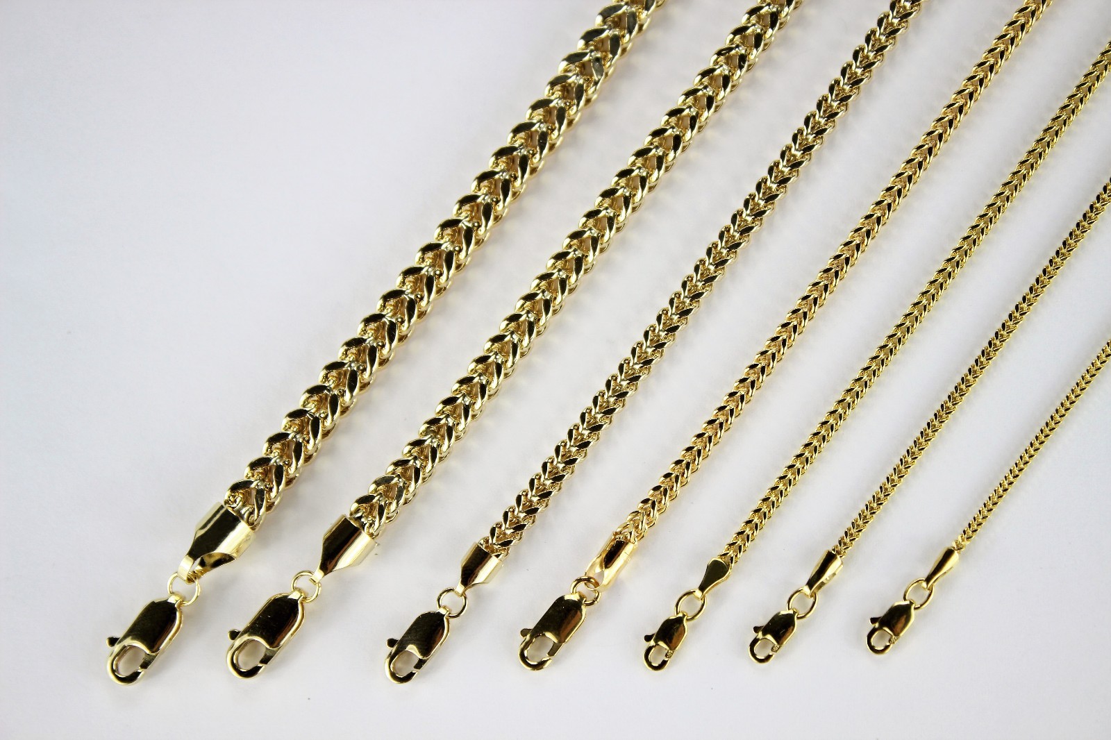 10K Yellow Gold Hollow Franco Necklace Chain Box Link Men Women 1.5mm~4mm 16~36″