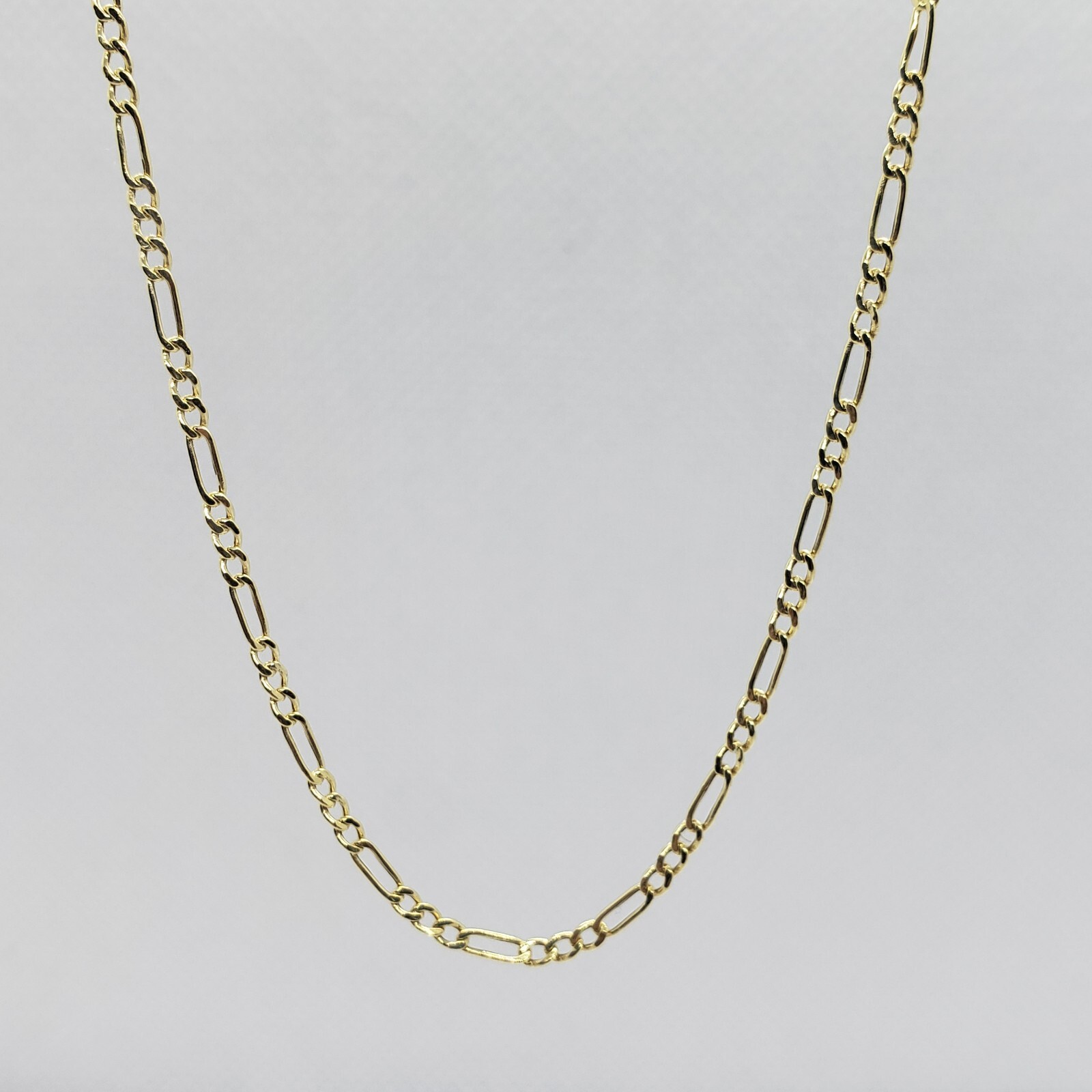 10K Yellow Gold Hollow Figaro Link Chain Necklace Bracelet 2mm-5.5mm 7″ ~ 30″