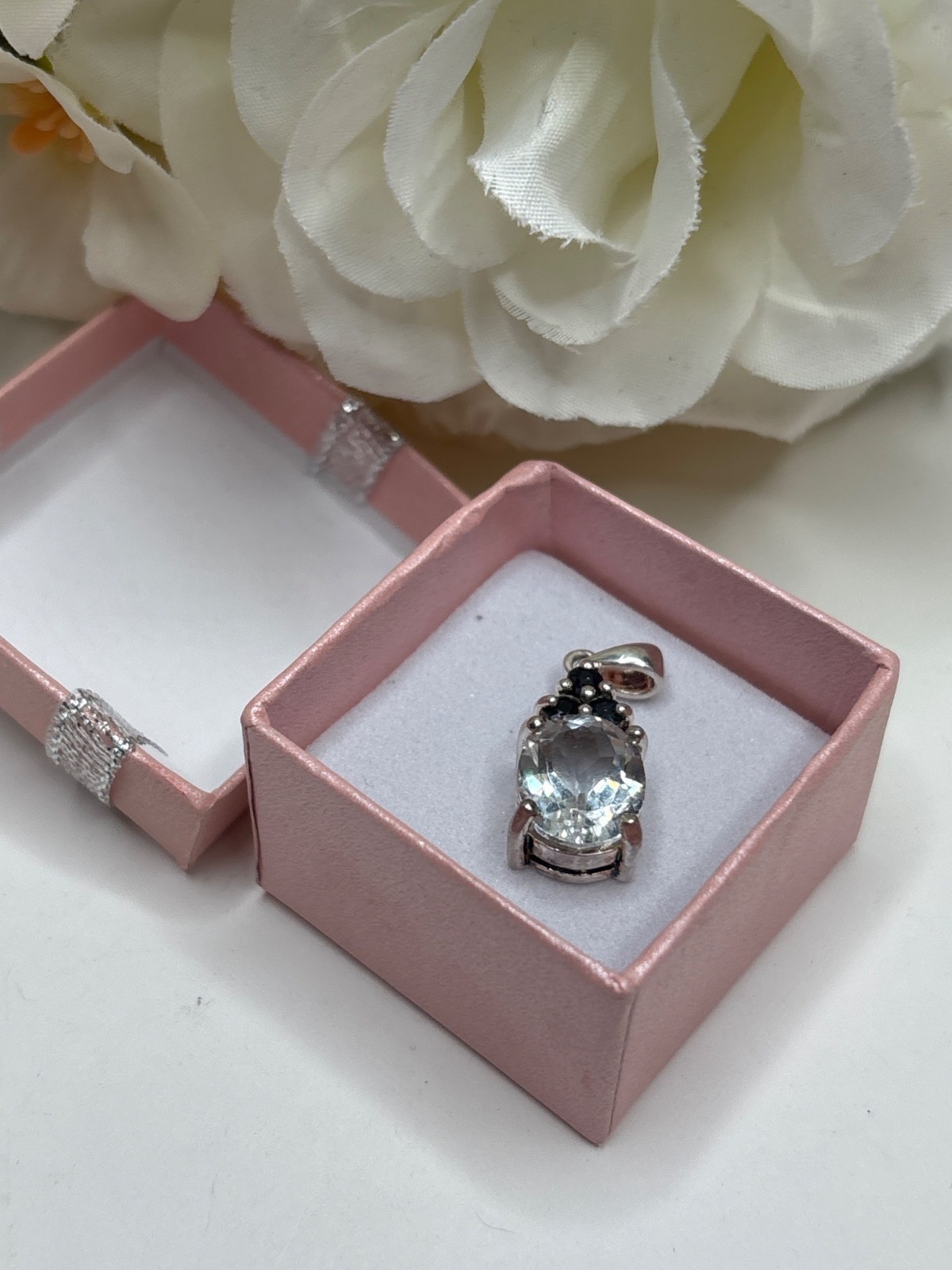 Sterling Silver Sparkly Pendant | Marked Thailand 925 | .75 | Bridal