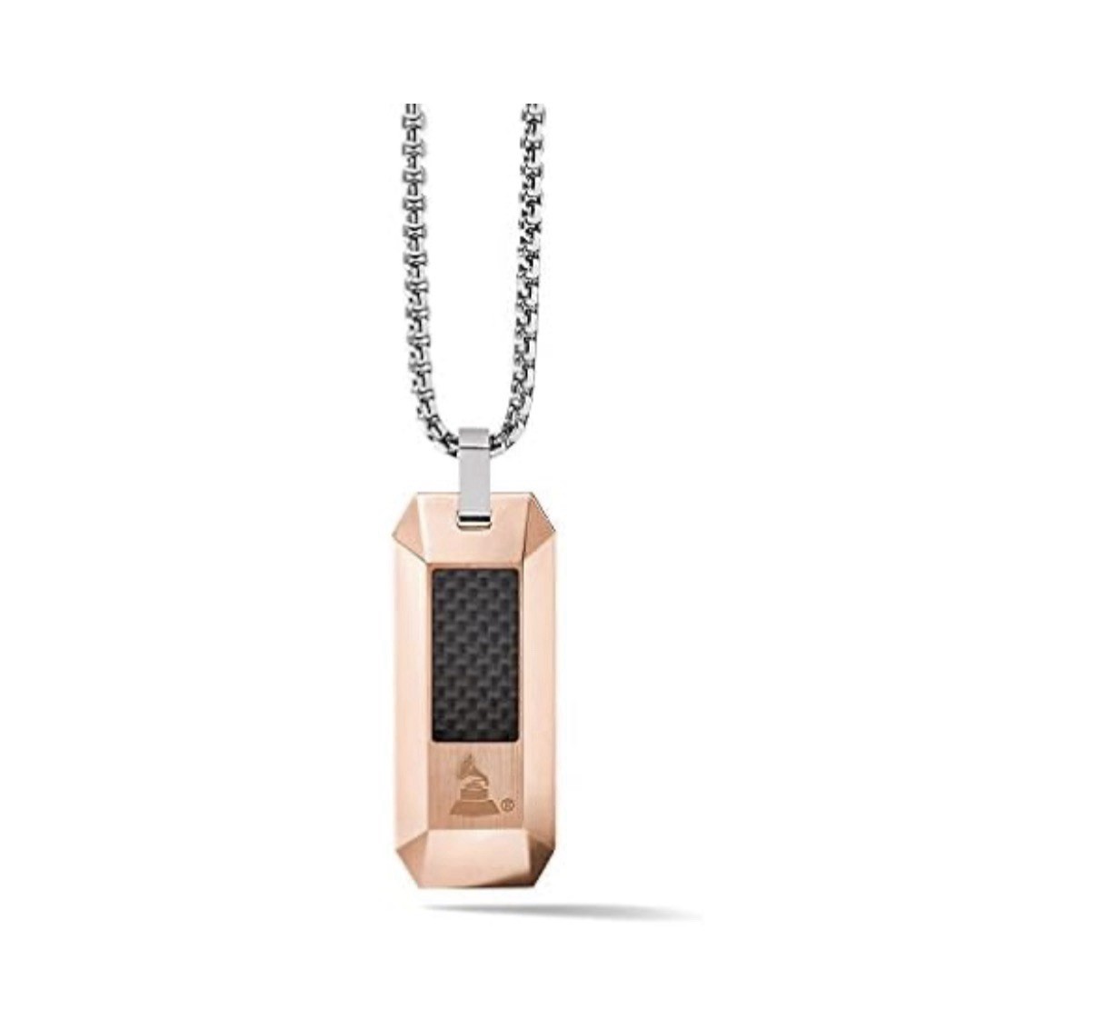 Bulova Men’s Latin Grammy Round Box Link Chain Necklace with Rose Gold