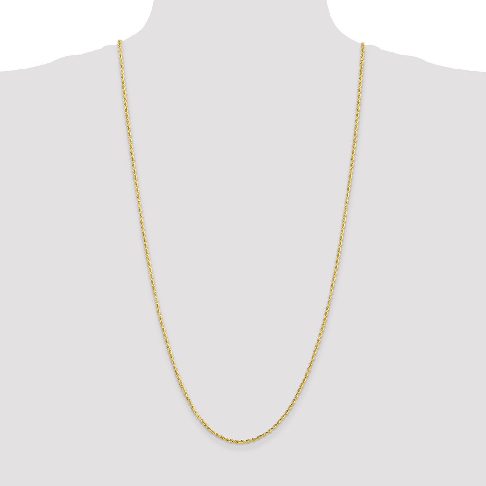 10k Yellow Gold 2.25mm Diamond-cut Quadruple Rope Chain Necklace 30″ 10.01gm