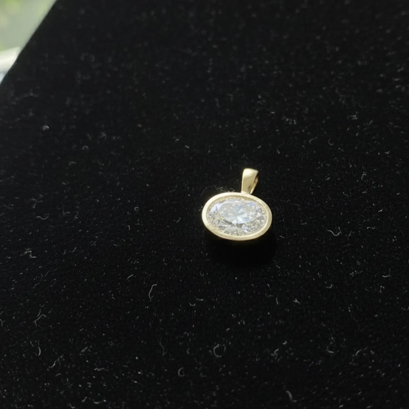 East West Women 5.00Ct Oval Bezel Diamond Pendant Necklace 14K Yellow Gold Over